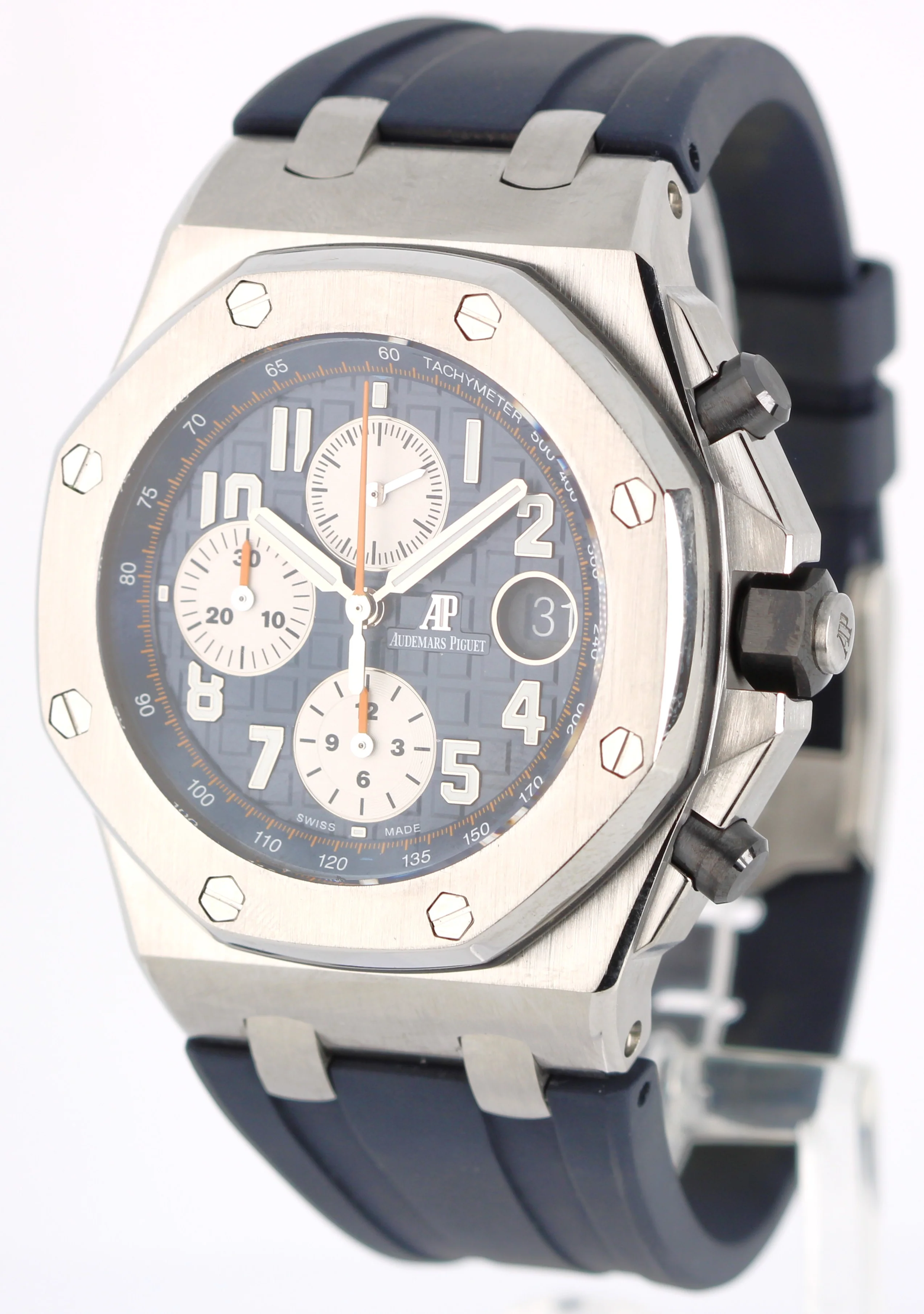 Audemars Piguet Royal Oak Offshore Steel Navy Blue Orange 42mm 26470ST Watch - Image 2