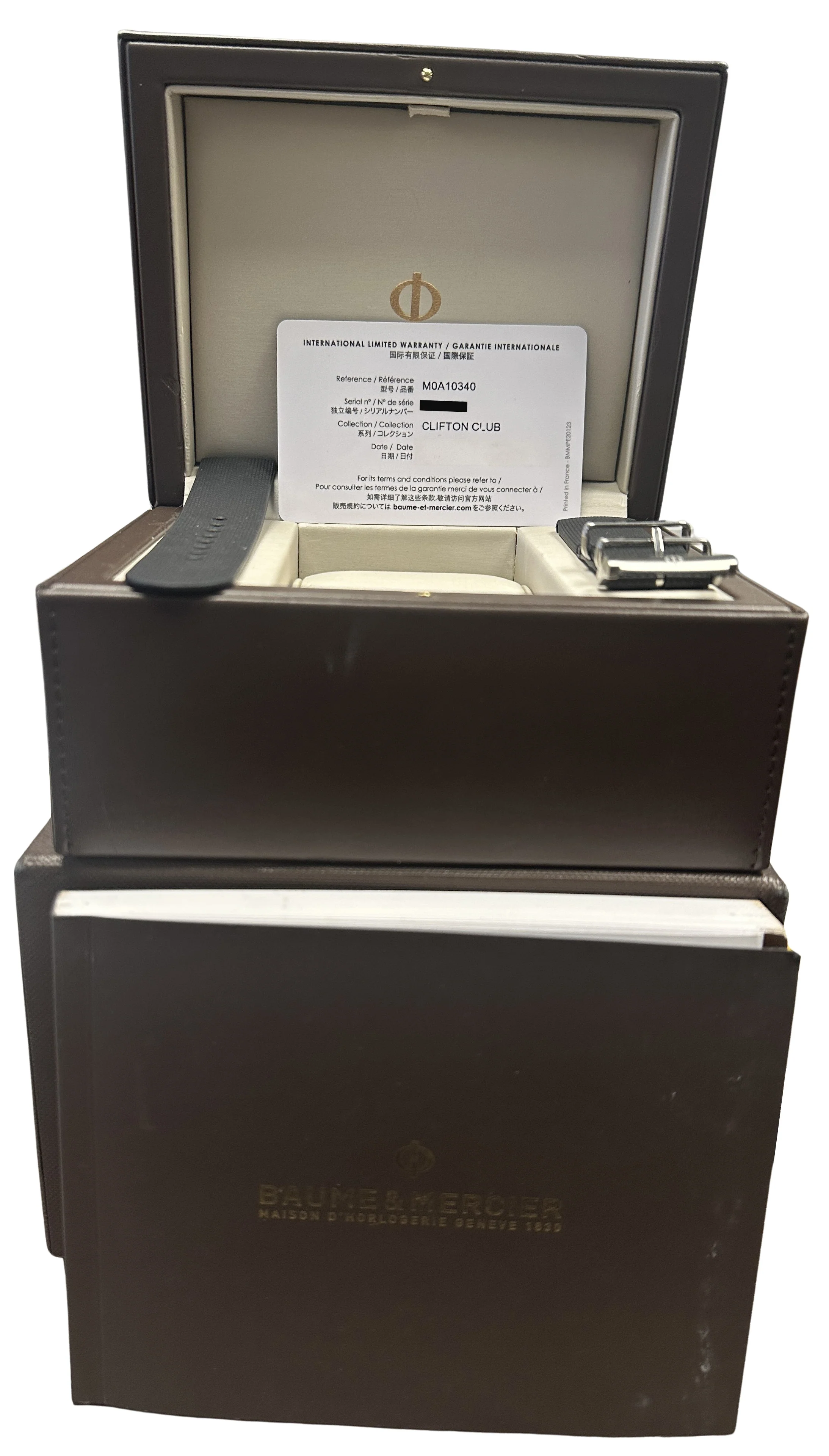 Baume & Mercier Clifton Club PAPERS Steel Black Orange 42mm M0A10340 Watch BOX - Image 2