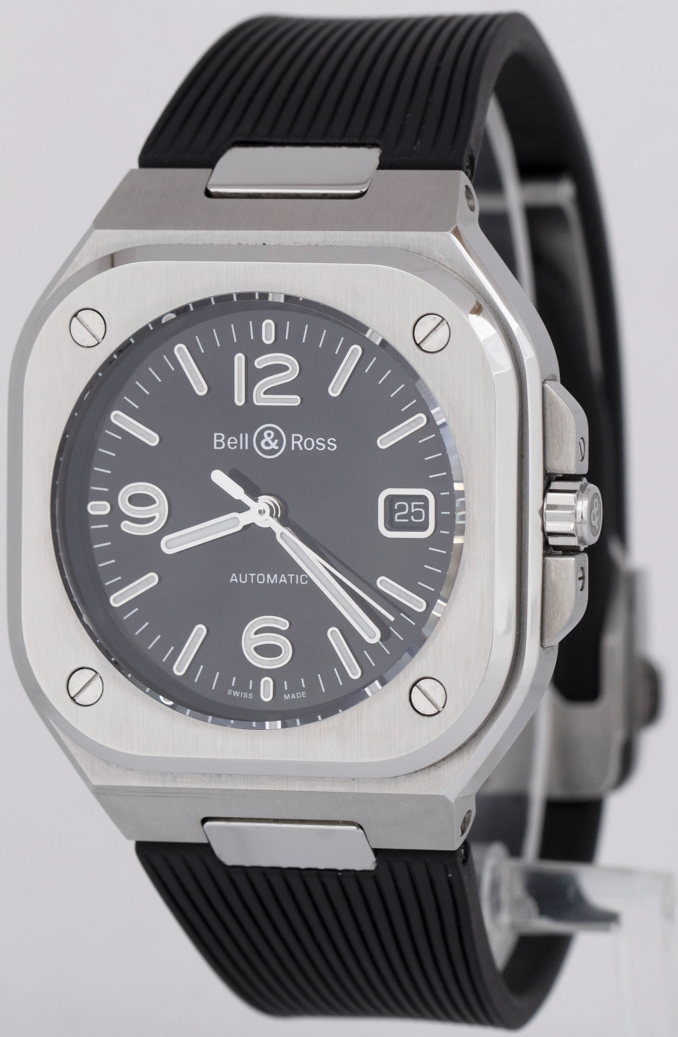 Bell & Ross Black Stainless Steel 40mm Rubber Date Watch BR05A-BL-ST/SRB BOX - Image 3
