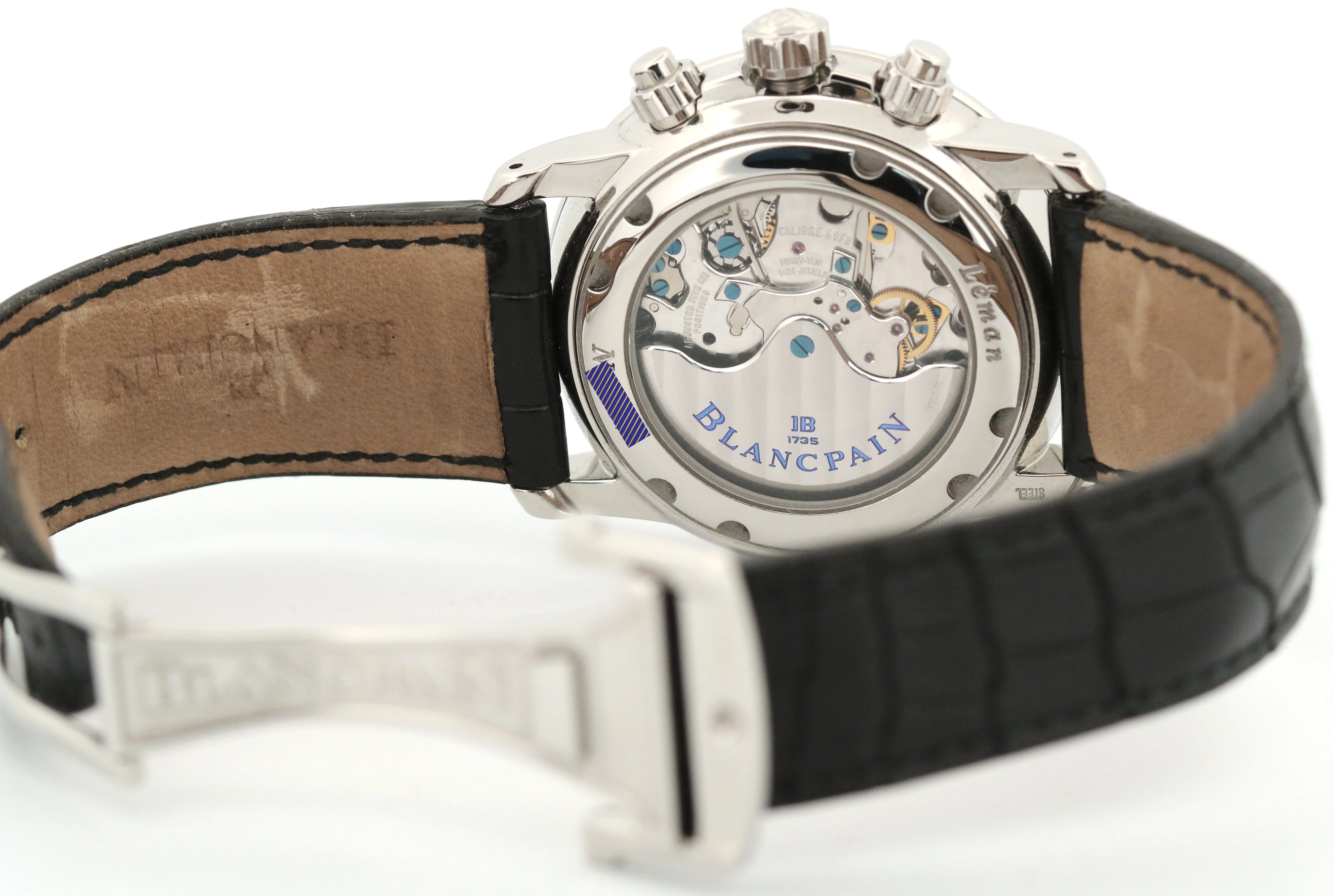 Blancpain Leman Flyback 40mm BLACK Arabic Automatic Leather 2885F-1130-71 BOX - Image 7