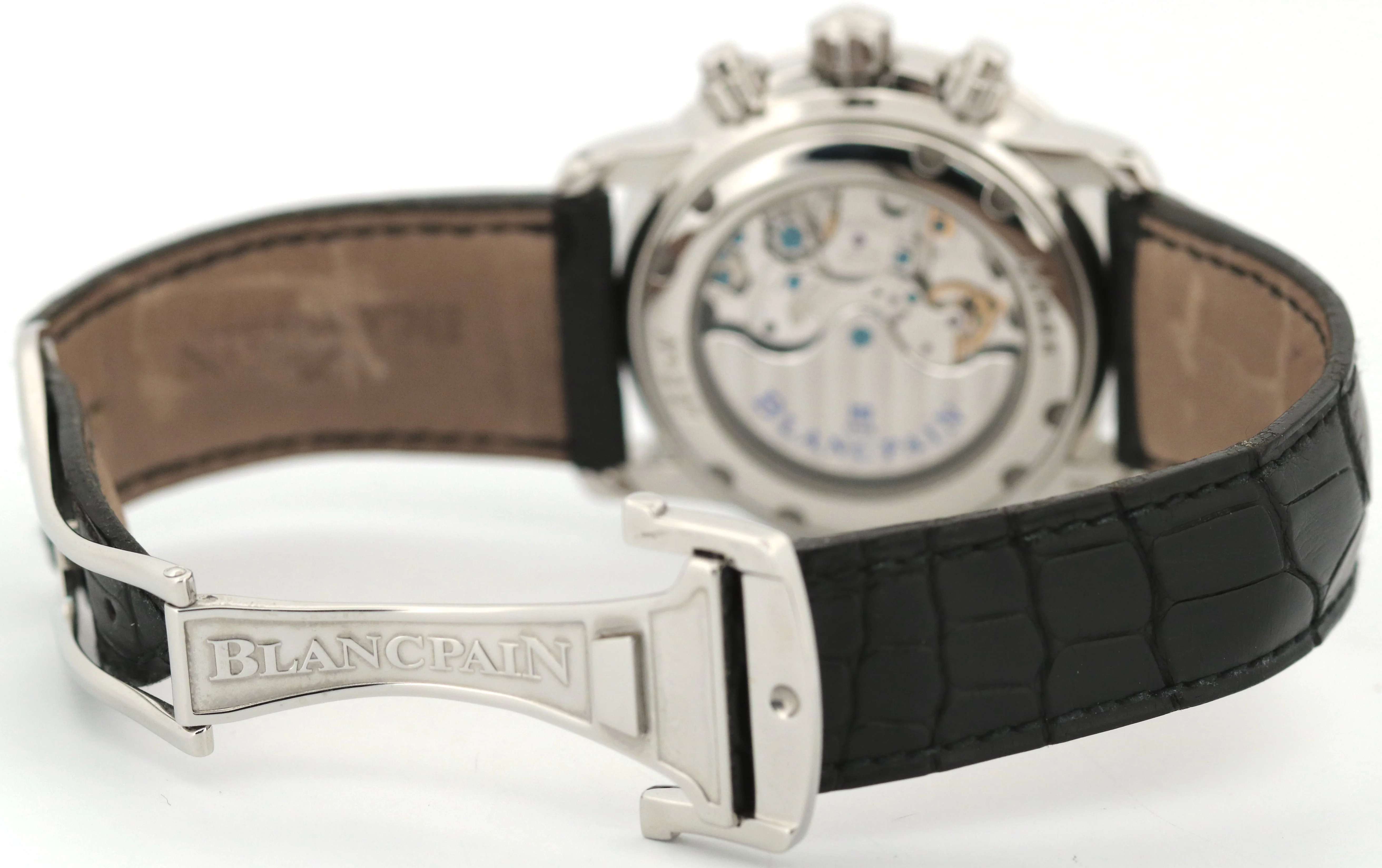 Blancpain Leman Flyback 40mm BLACK Arabic Automatic Leather 2885F-1130-71 BOX - Image 8
