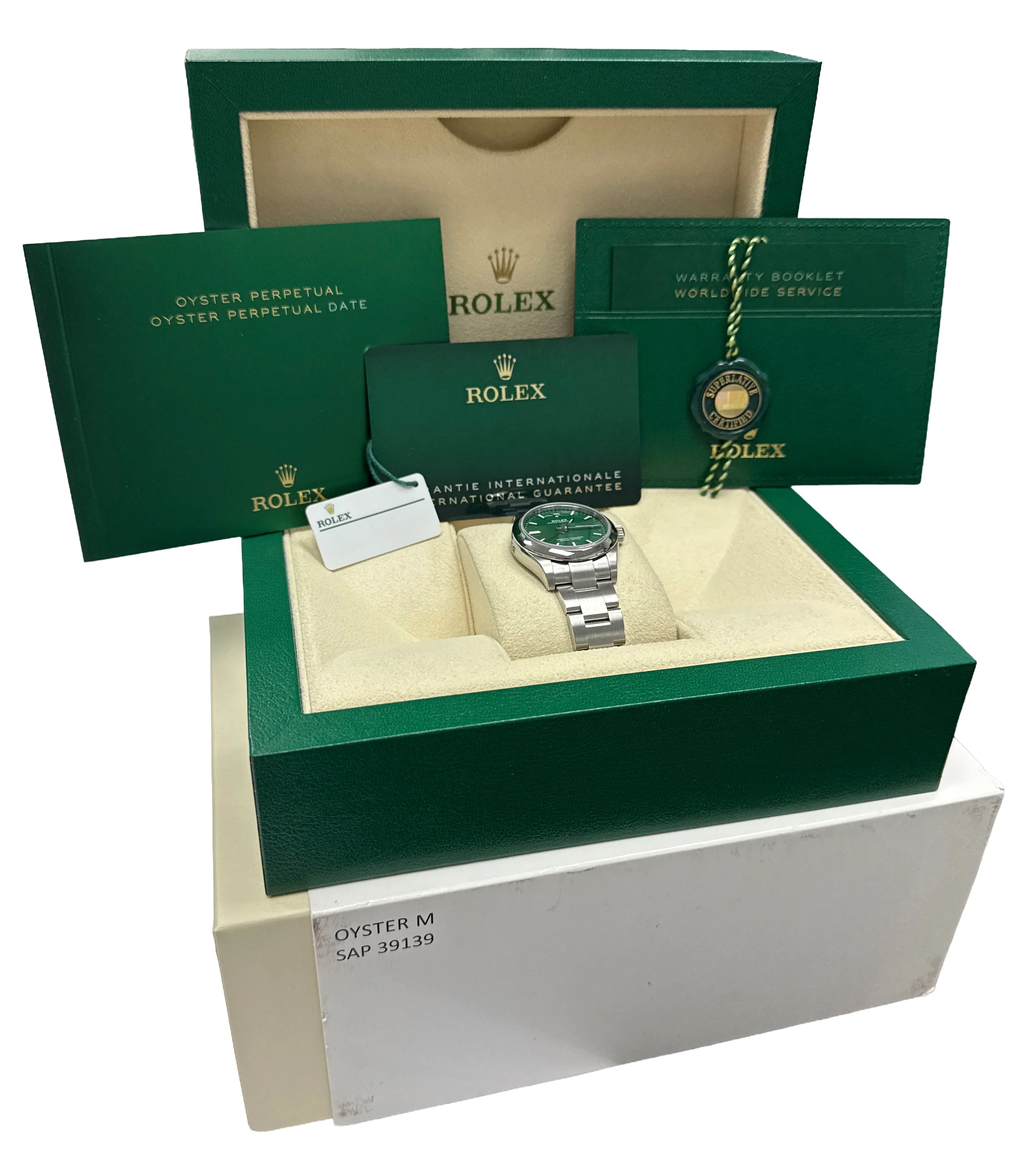 BRAND NEW 2024 PAPERS Rolex Oyster Perpetual GREEN Steel 31mm 277200 Watch BOX - Image 2
