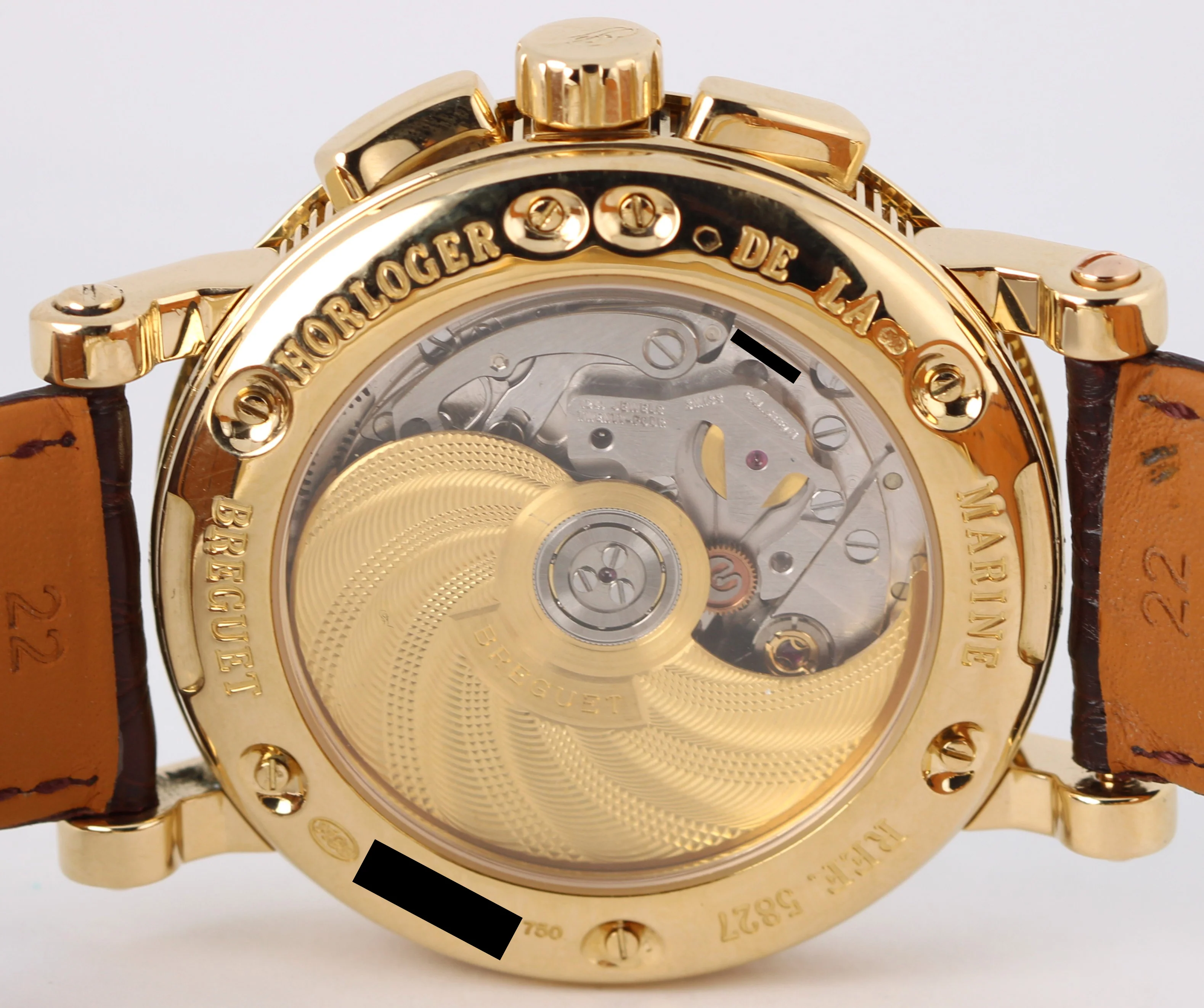 Breguet Horloger de la Marine 18k Yellow Gold Silver 42mm 5827BA Watch - Image 10