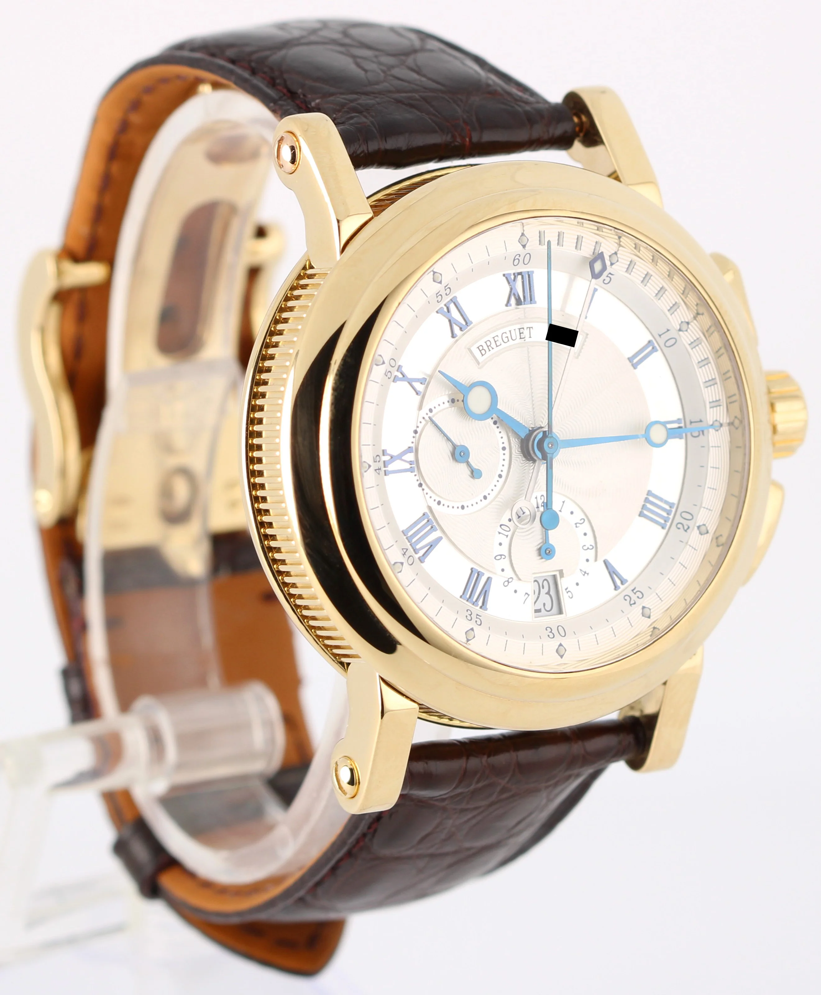 Breguet Horloger de la Marine 18k Yellow Gold Silver 42mm 5827BA Watch - Image 4
