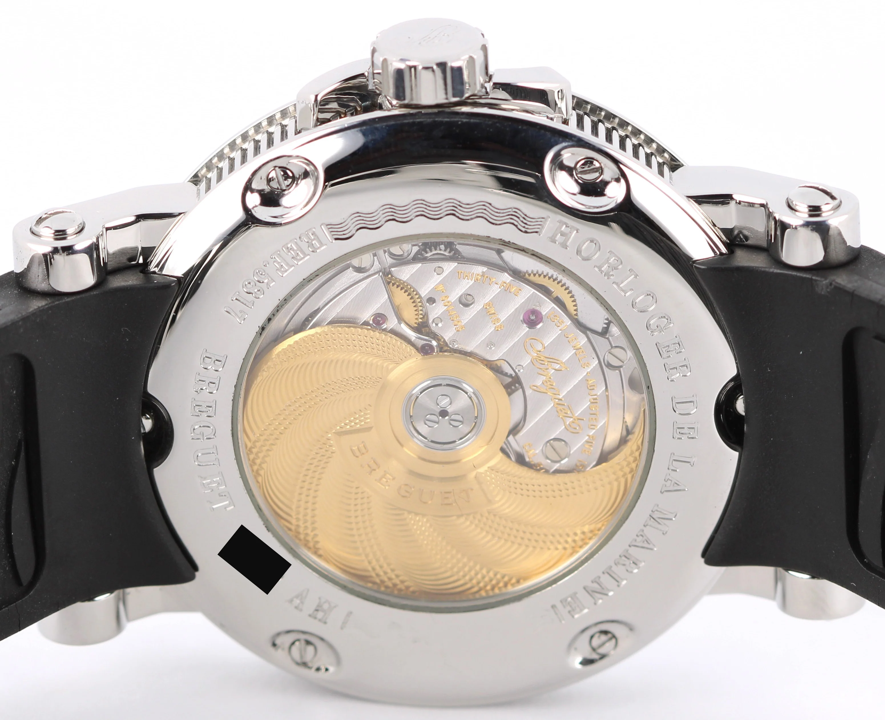 Breguet Horloger de la Marine Big Date Steel Black Roman 39mm 5817 Rubber Watch - Image 9