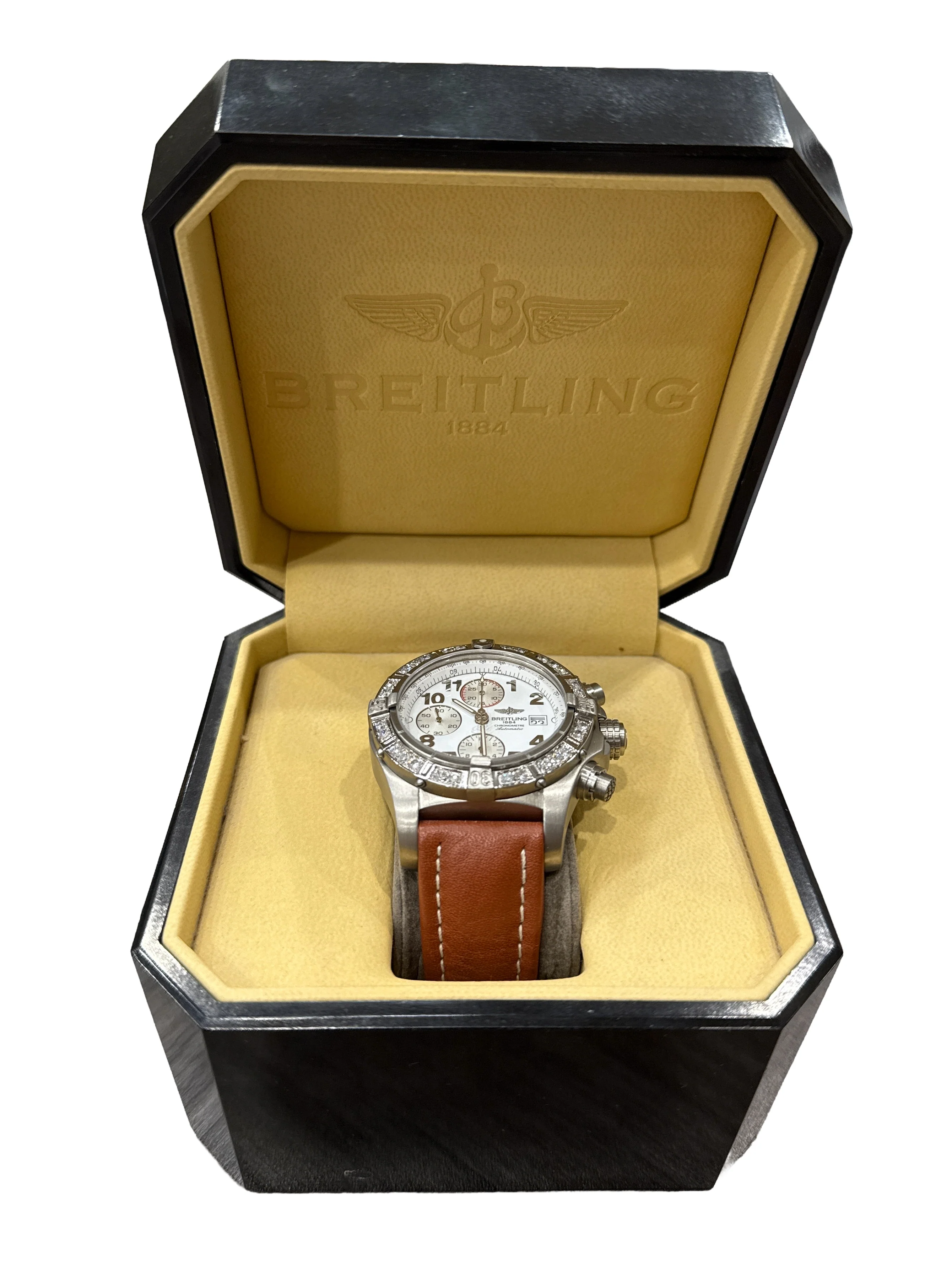 Breitling Avenger Chronograph Titanium 44mm WHITE DIAMOND Automatic E13360 BOX - Image 2