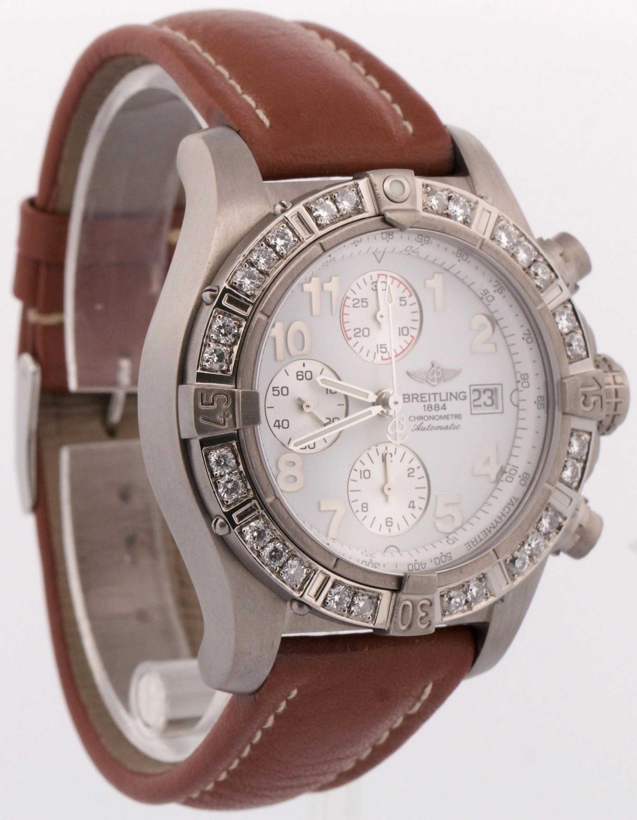 Breitling Avenger Chronograph Titanium 44mm WHITE DIAMOND Automatic E13360 BOX - Image 4