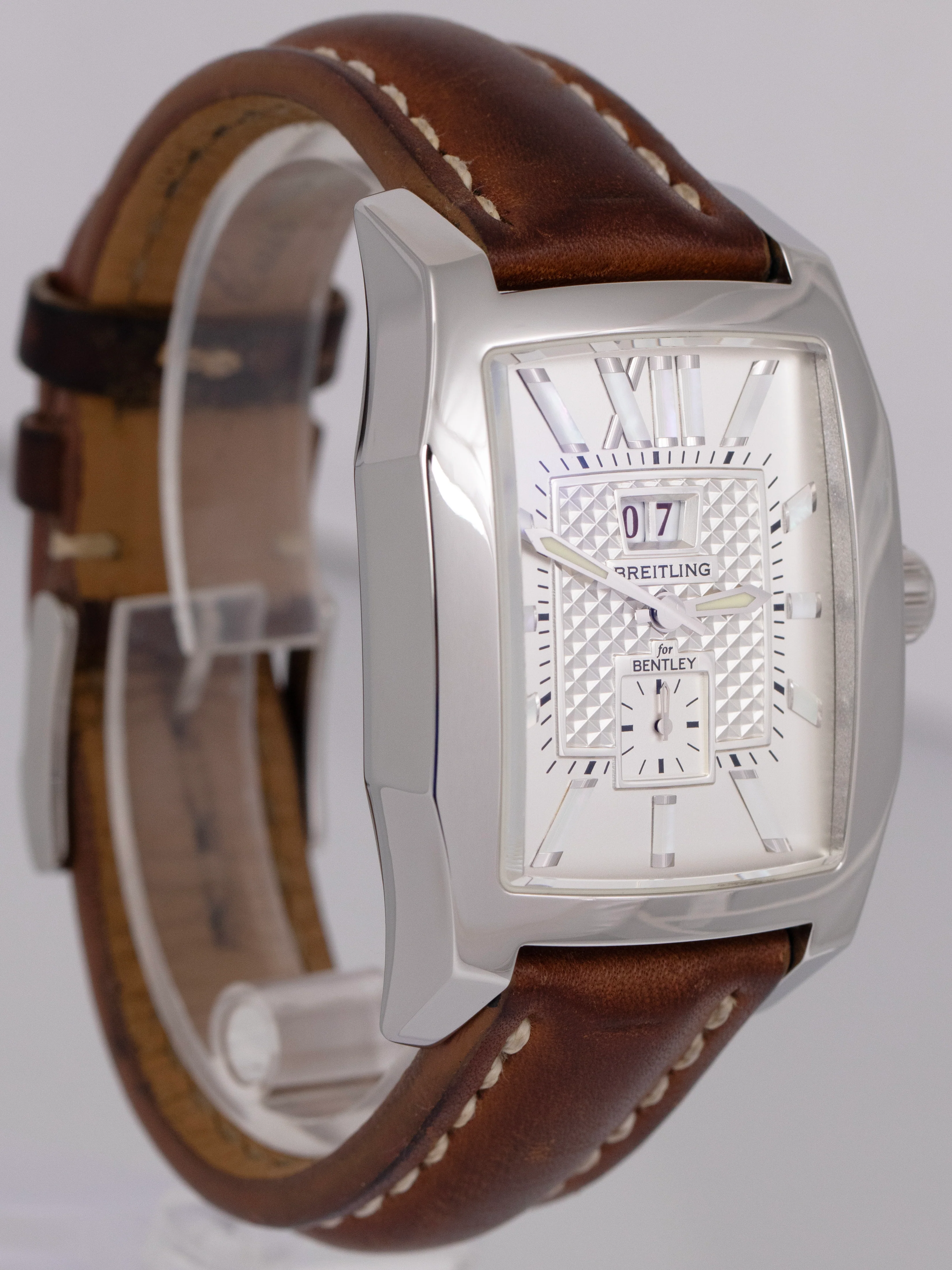 Breitling Bentley Flyback Silver Stainless Leather 40mm x 36mm Watch A16362 - Image 3