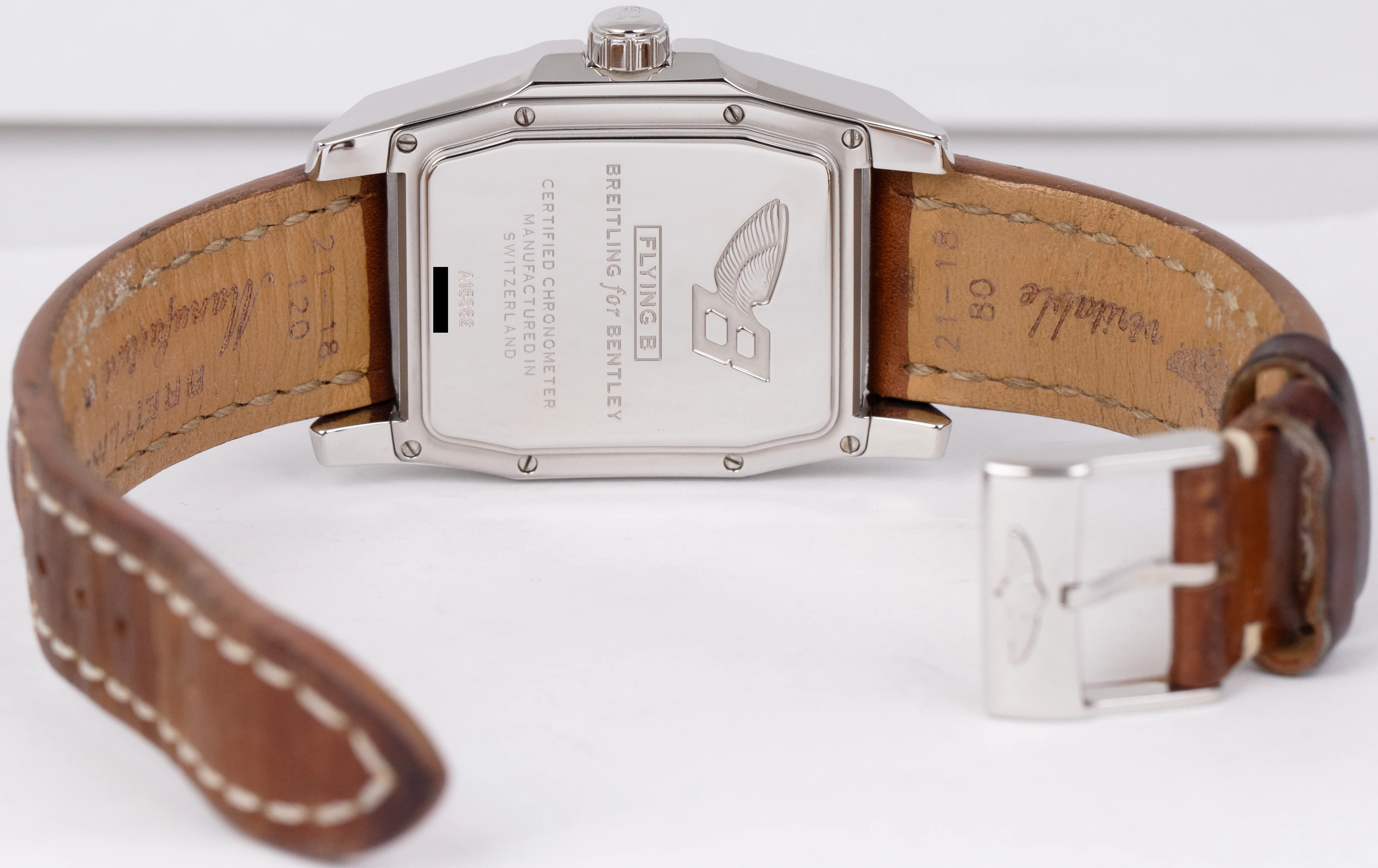 Breitling Bentley Flyback Silver Stainless Leather 40mm x 36mm Watch A16362 - Image 5