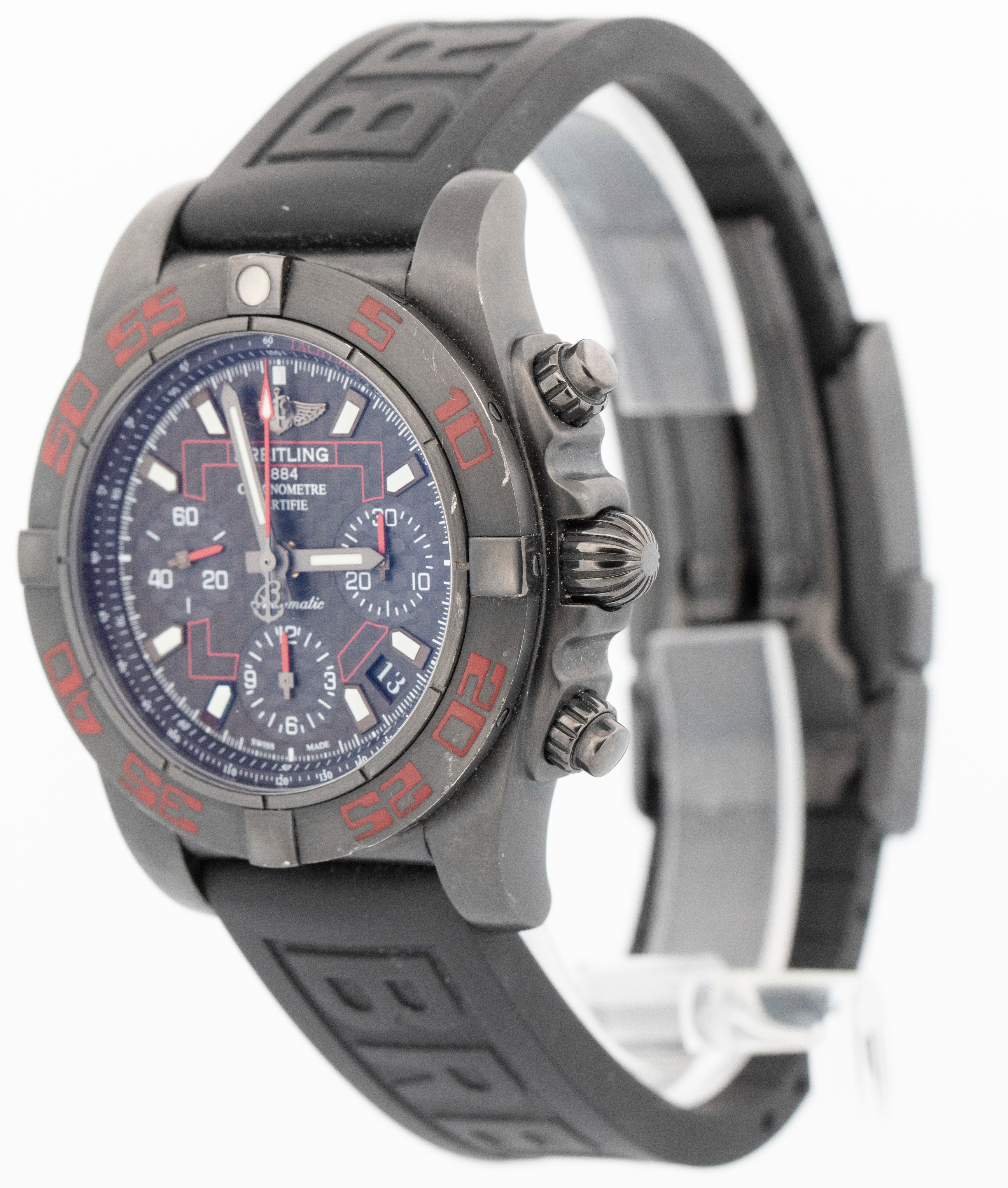 Breitling Chronomat Carbon Blacksteel PVD RED Chronograph 44mm Watch MB0141 - Image 3