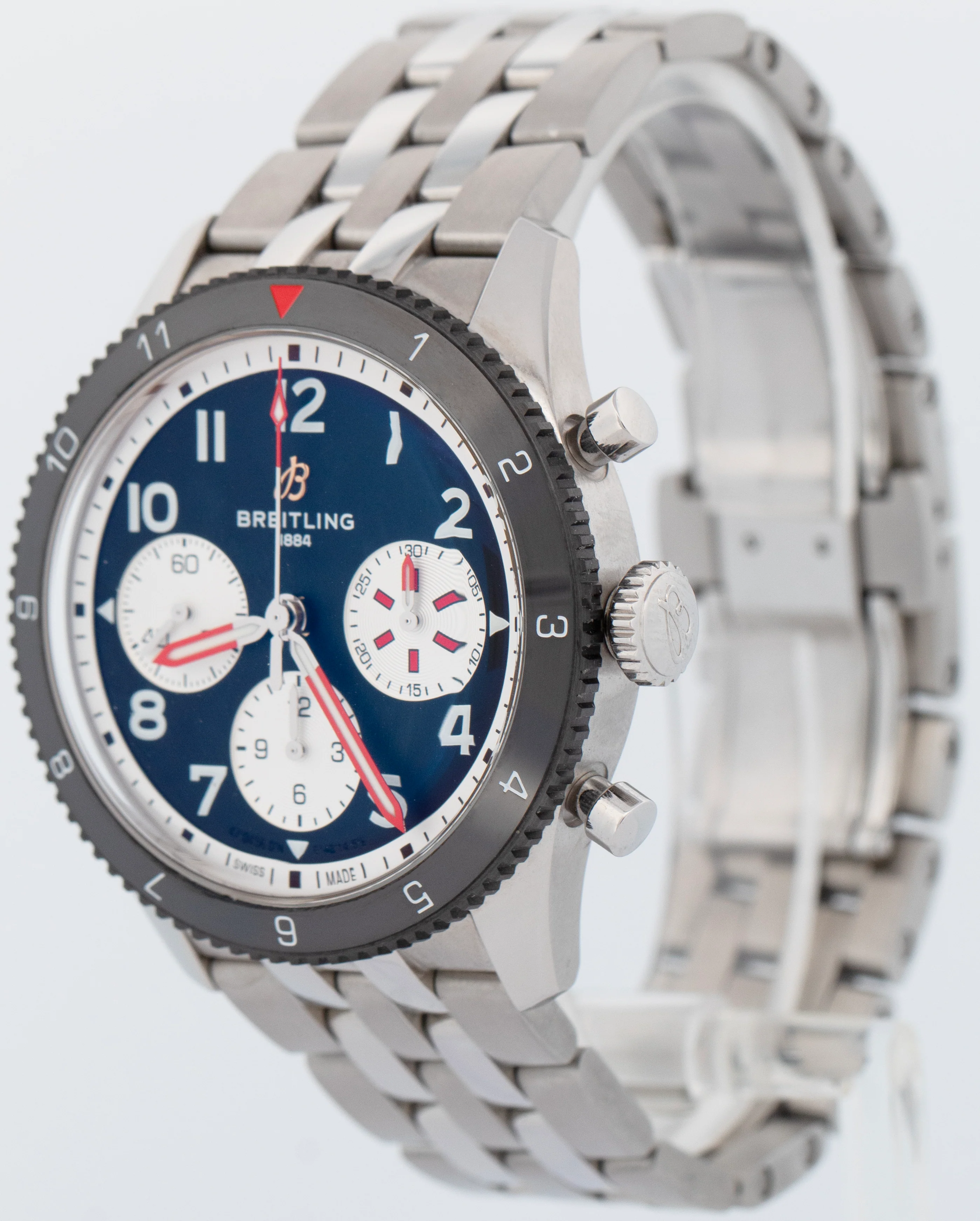 Breitling Classic AVI Chronograph 42mm Stainless Steel Black Watch Y23380 BOX - Image 3