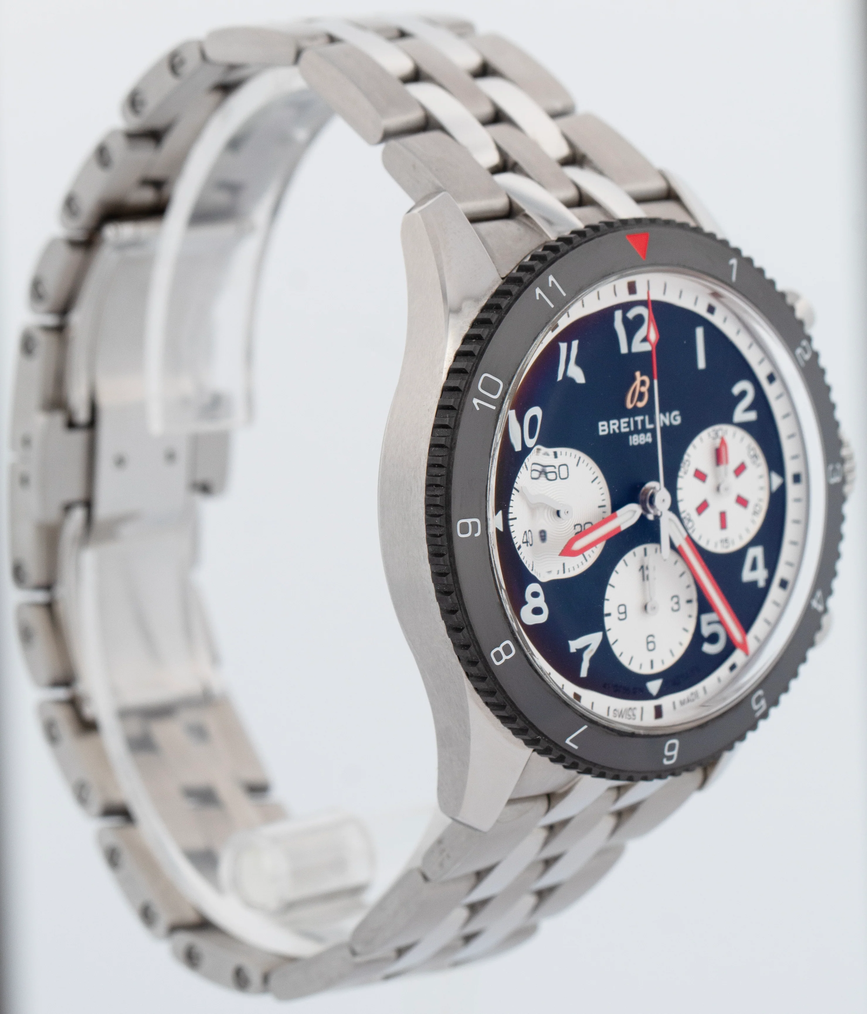 Breitling Classic AVI Chronograph 42mm Stainless Steel Black Watch Y23380 BOX - Image 4