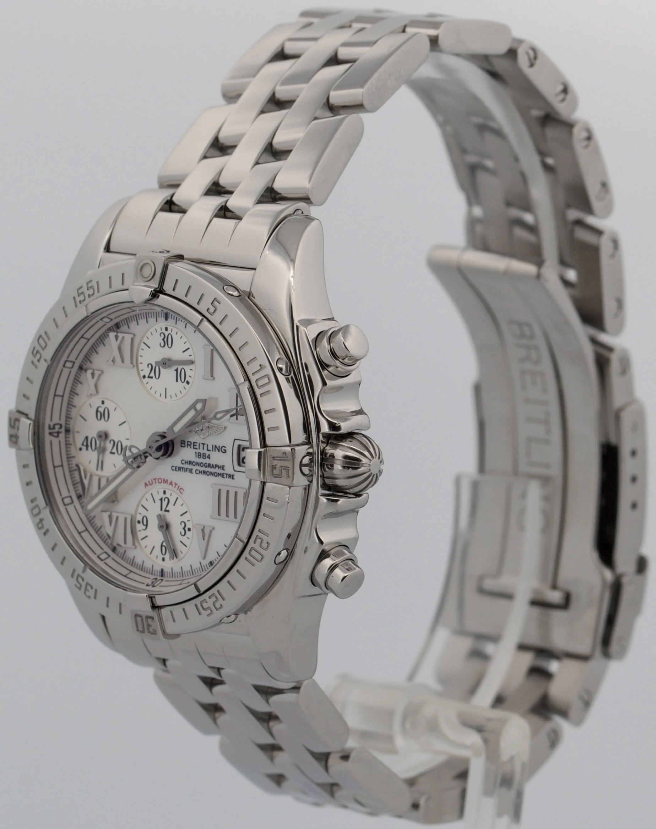 Breitling Cockpit Chronograph MOTHER OF PEARL Roman 39mm Stainless Steel A13358 - Image 3