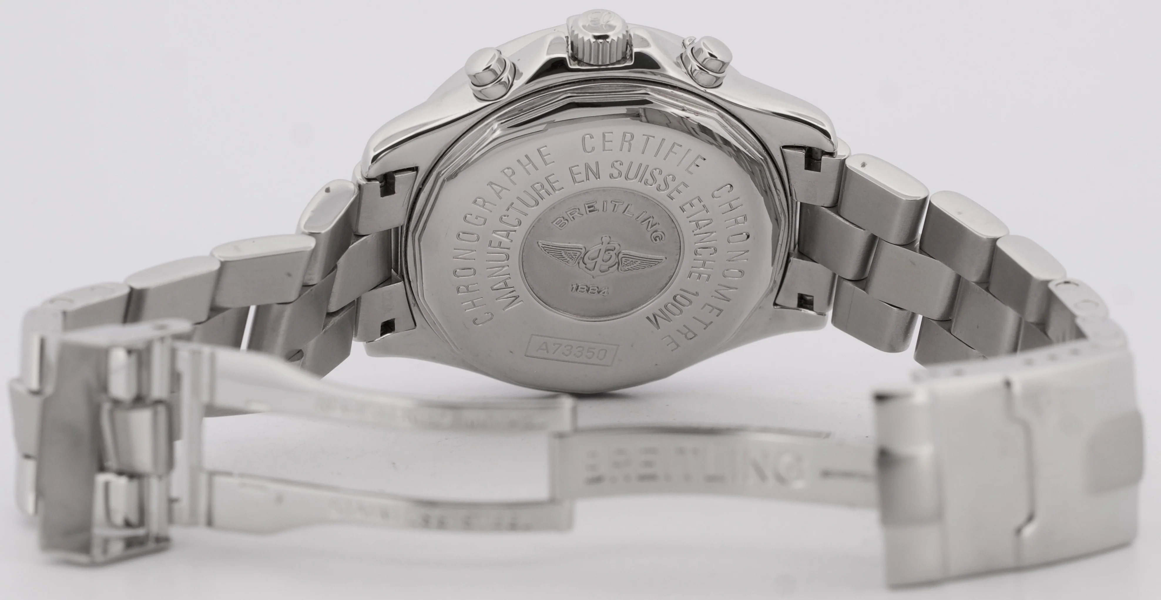 Breitling Colt Chronograph BLACK Stainless Steel 38mm Quartz A73350 Date Watch - Image 8