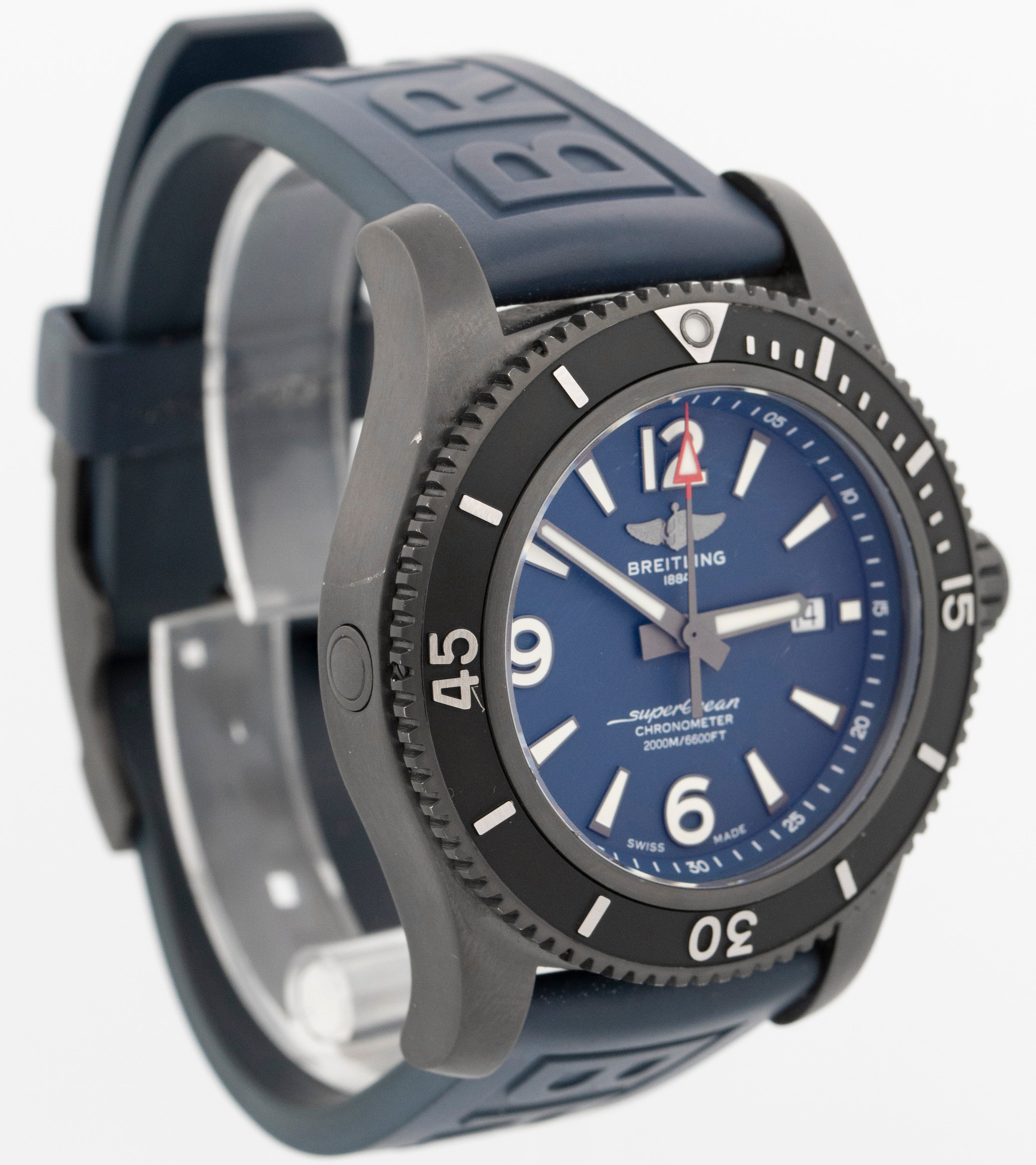 Breitling Superocean Automatic 46mm DLC Stainless Steel Blue M17368 Watch BOX - Image 5