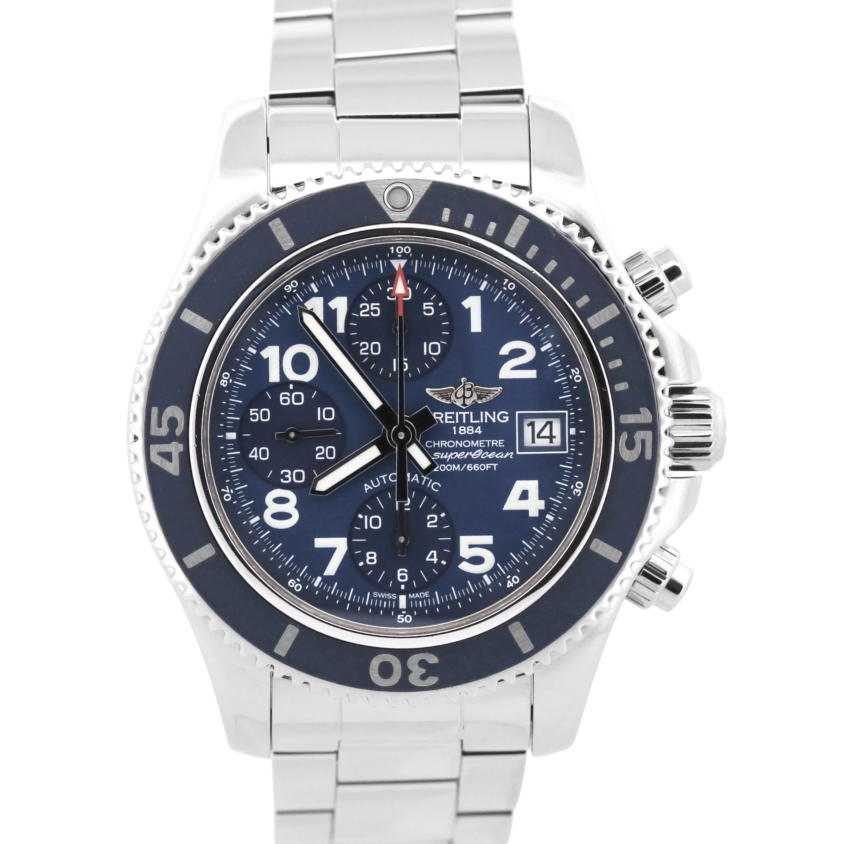 Breitling Superocean Chronograph 42 BLUE Stainless Steel Automatic Watch A13311