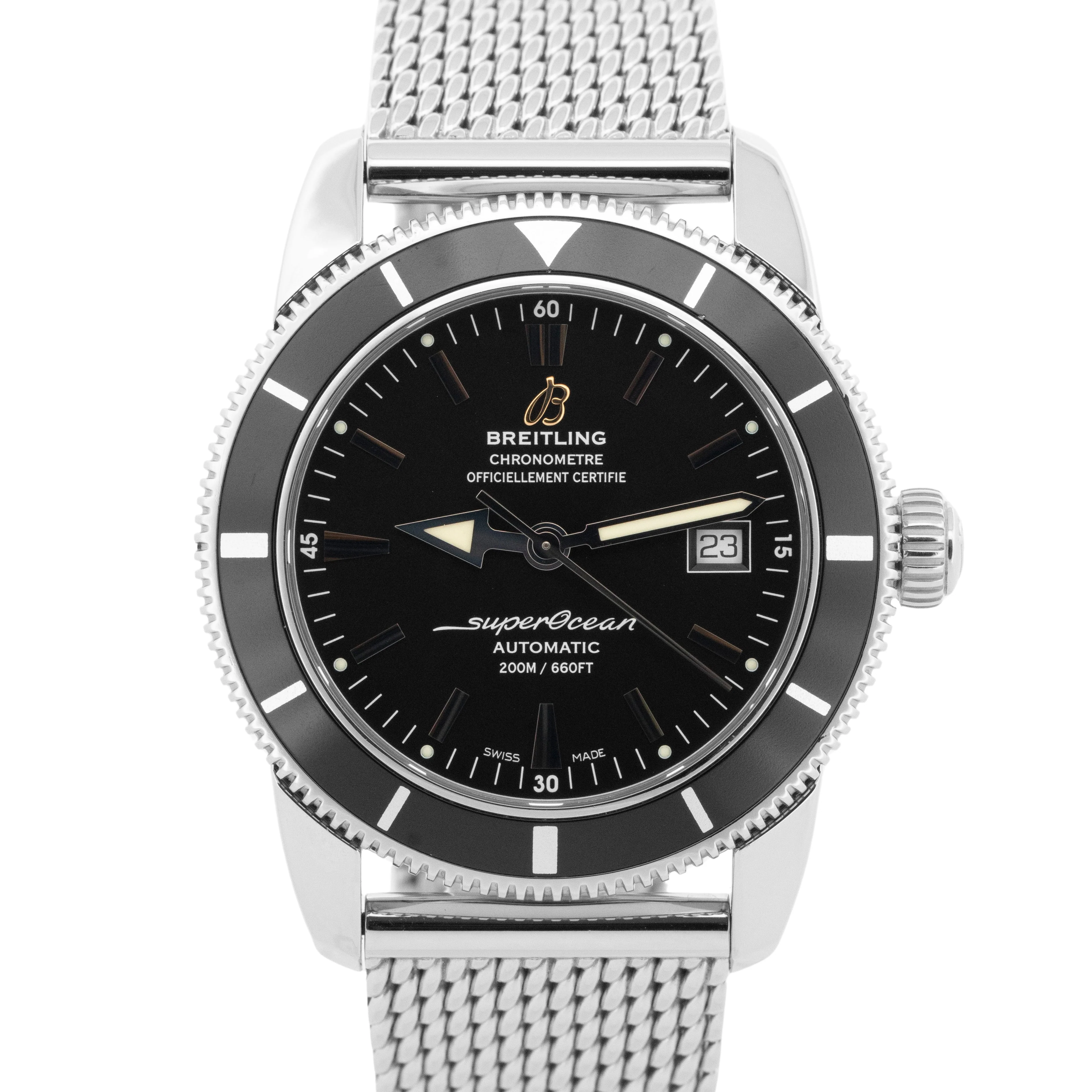 Breitling Superocean Heritage Stainless Steel 42mm Black Date Watch A17321