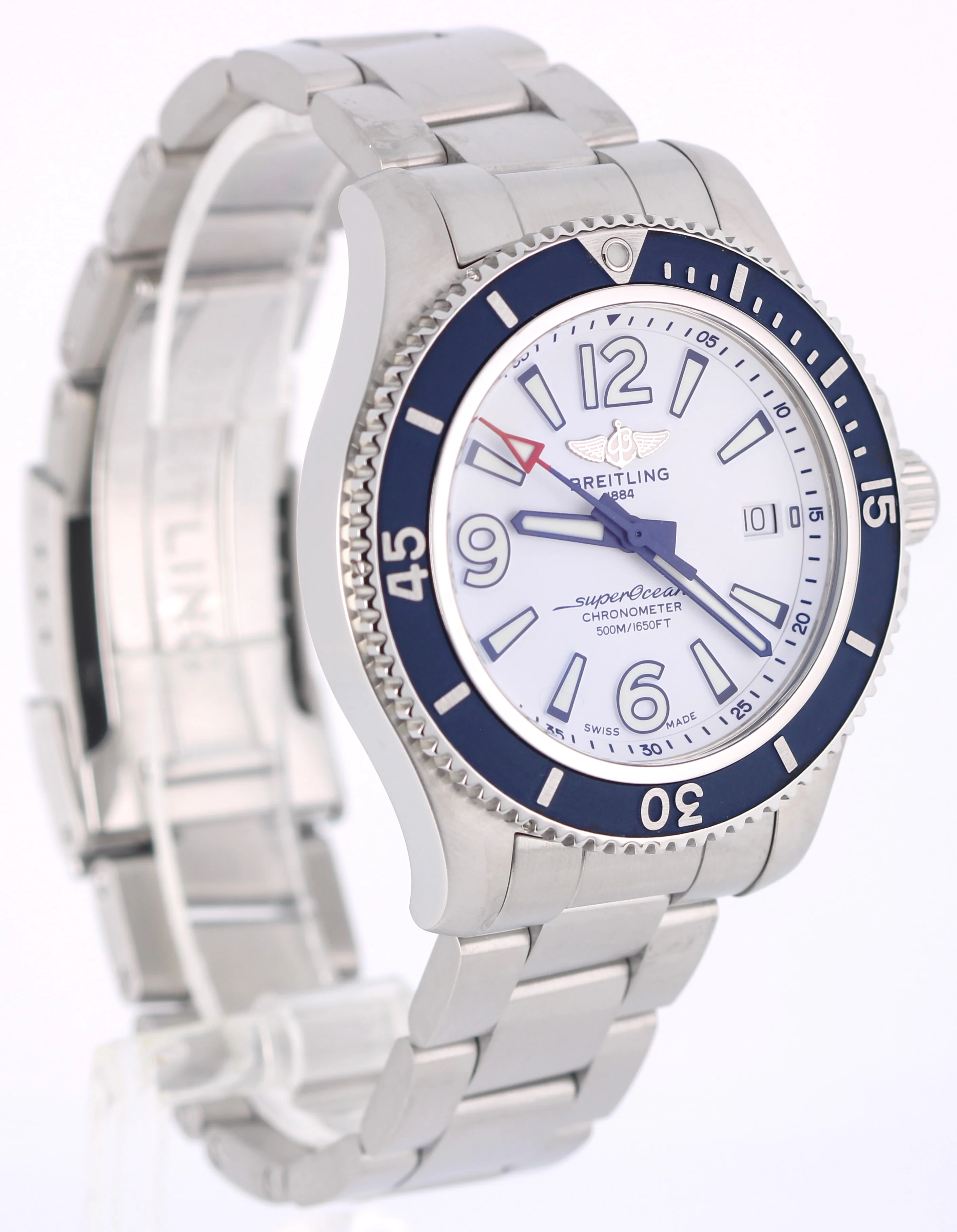 Breitling Superocean Stainless Steel Blue White 42mm A17366 Automatic Watch BOX - Image 4