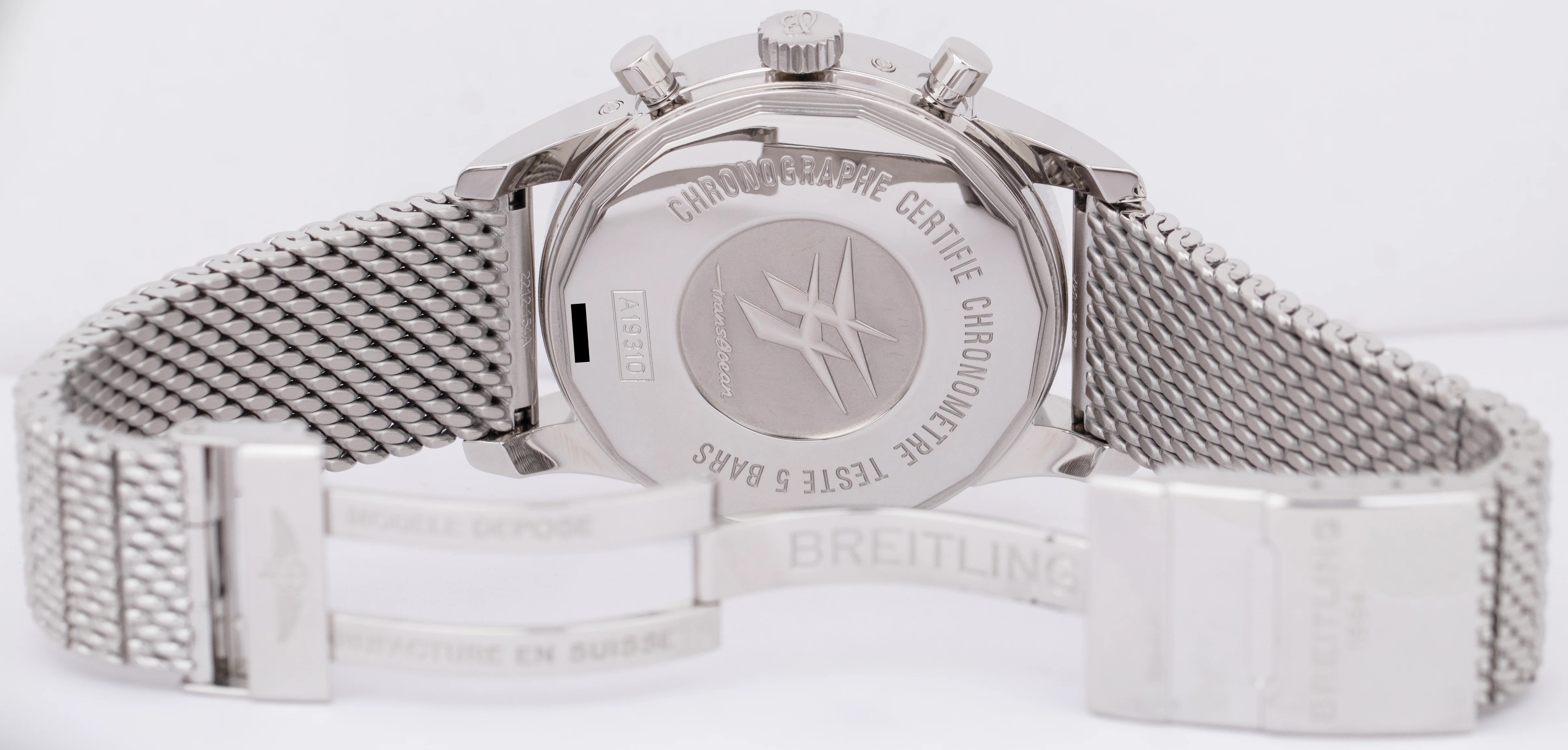 Breitling Transocean Chronograph 1461 Moonphase Steel 43mm Black Watch A19310 - Image 7
