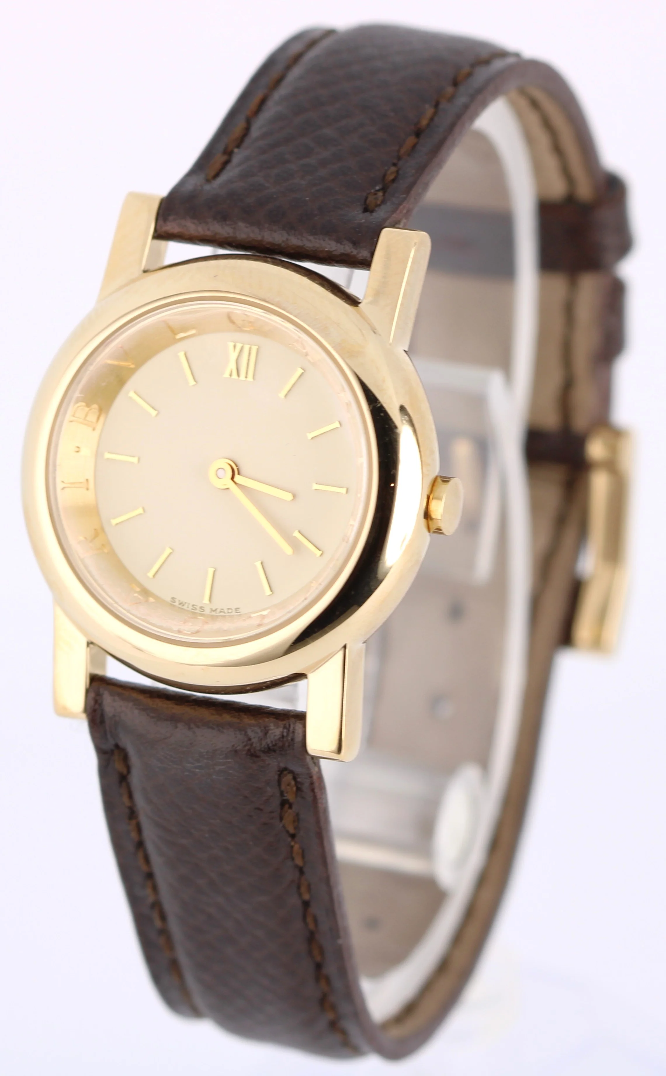 BVLGARI Bvlgari Anfiteatro 18kYellow Gold Cream 26mm AT26GL Quartz Leather Watch - Image 3