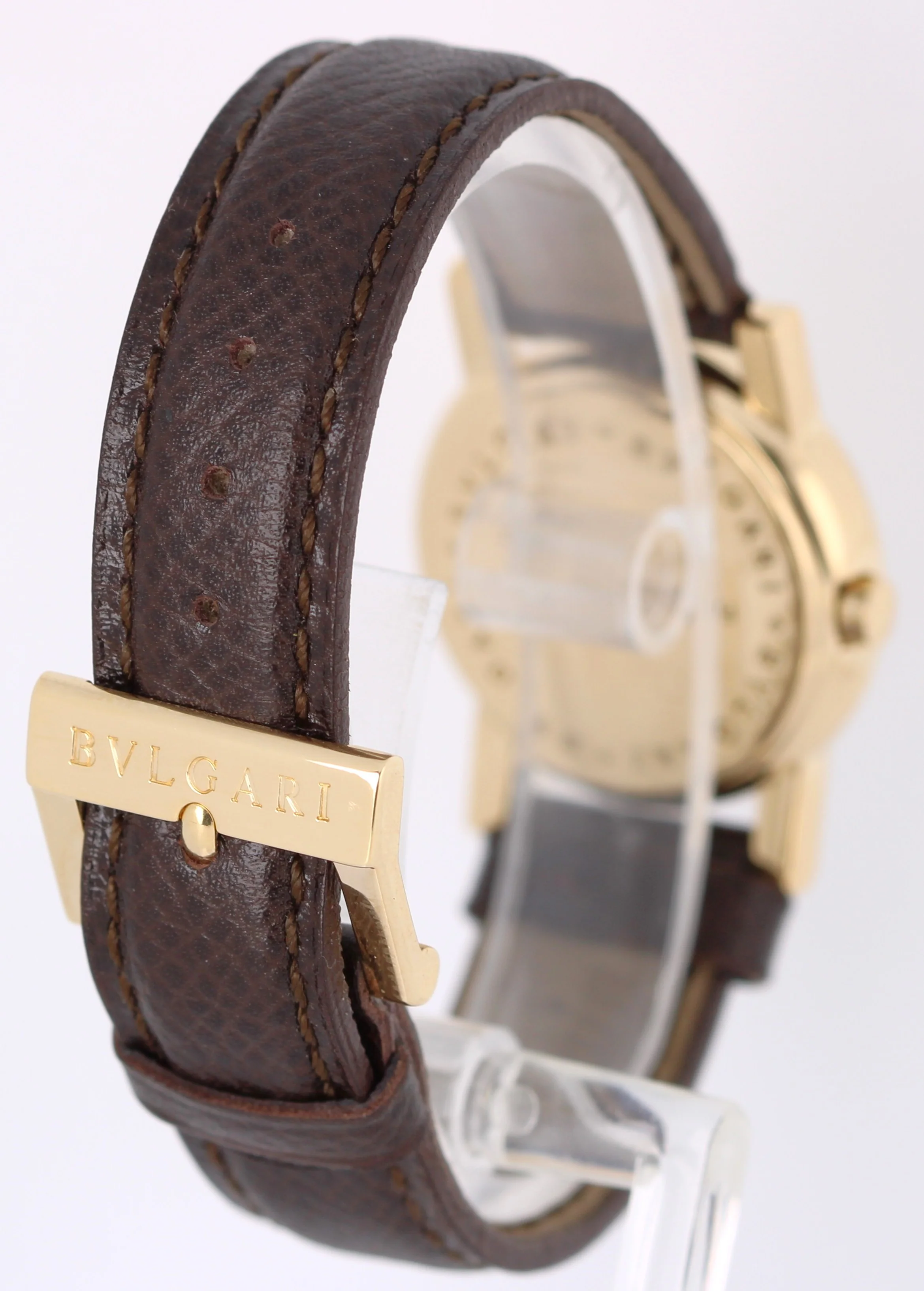 BVLGARI Bvlgari Anfiteatro 18kYellow Gold Cream 26mm AT26GL Quartz Leather Watch - Image 5