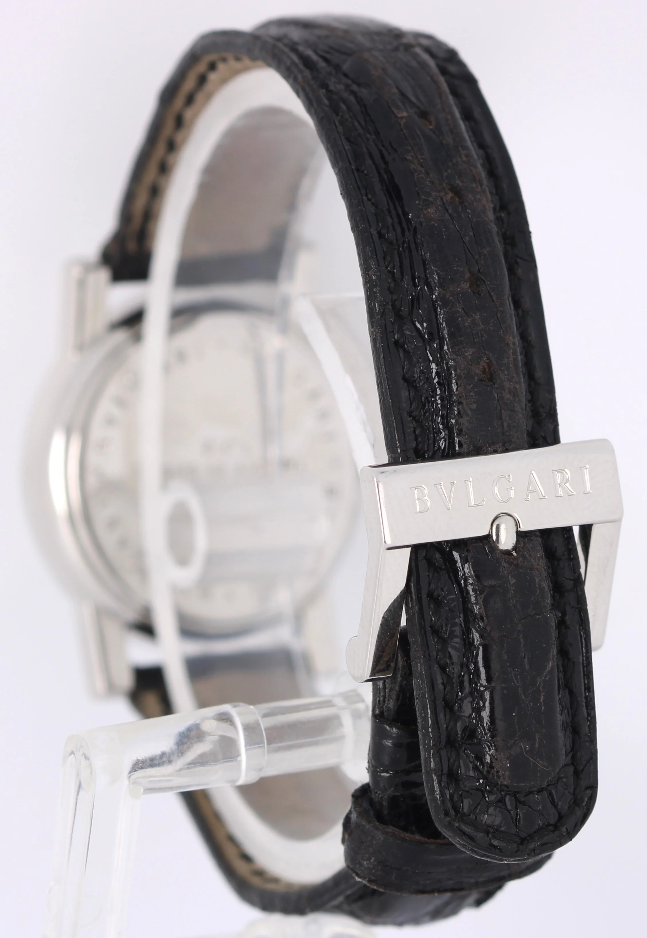 Bvlgari Classic Collection Platinum DIAMOND PAVE 27mm AT26DPL Leather Watch - Image 6