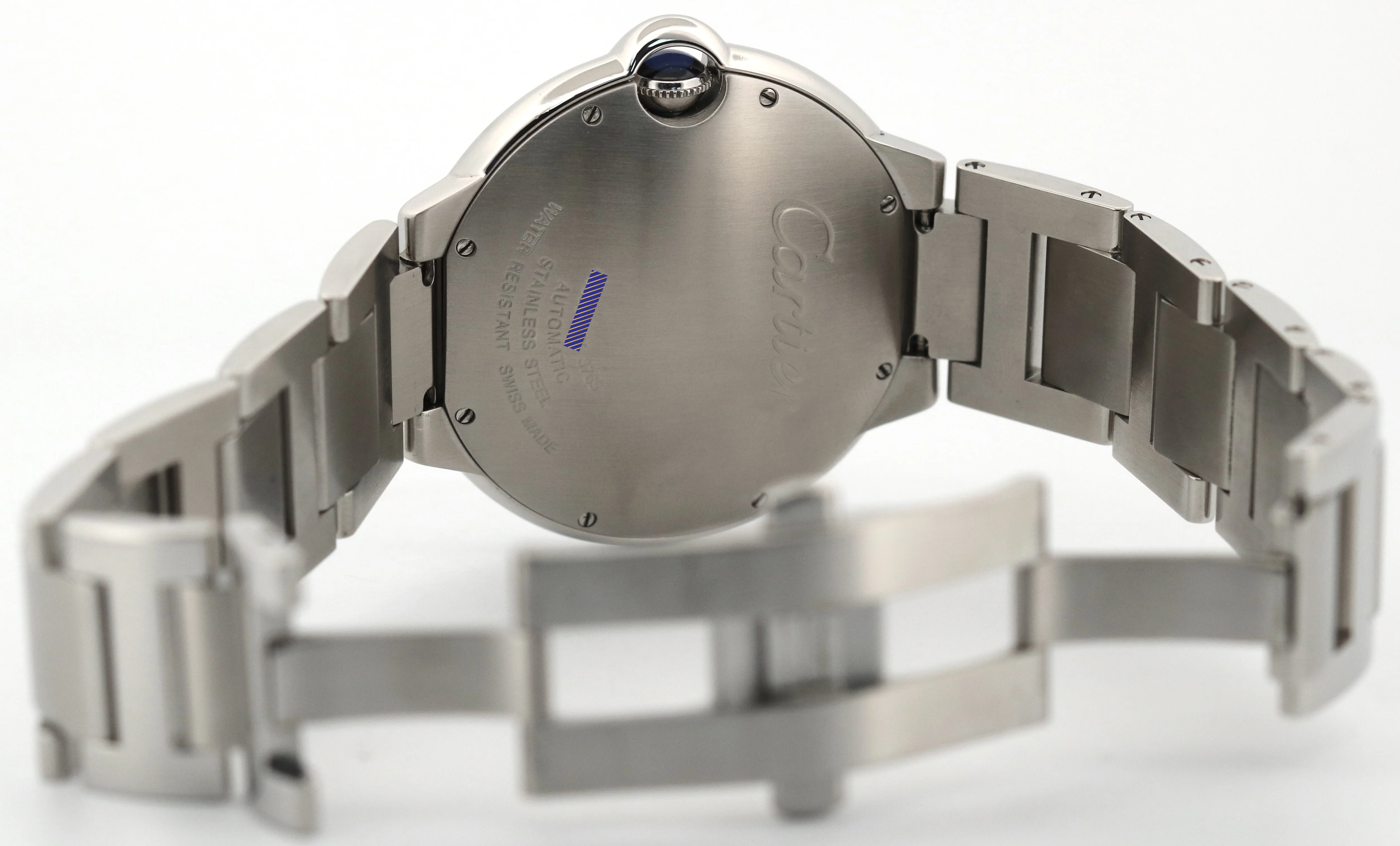 Cartier Ballon Bleu 42mm W69012Z4 SILVER GUILLOCHE Stainless Roman 3765 Watch - Image 8