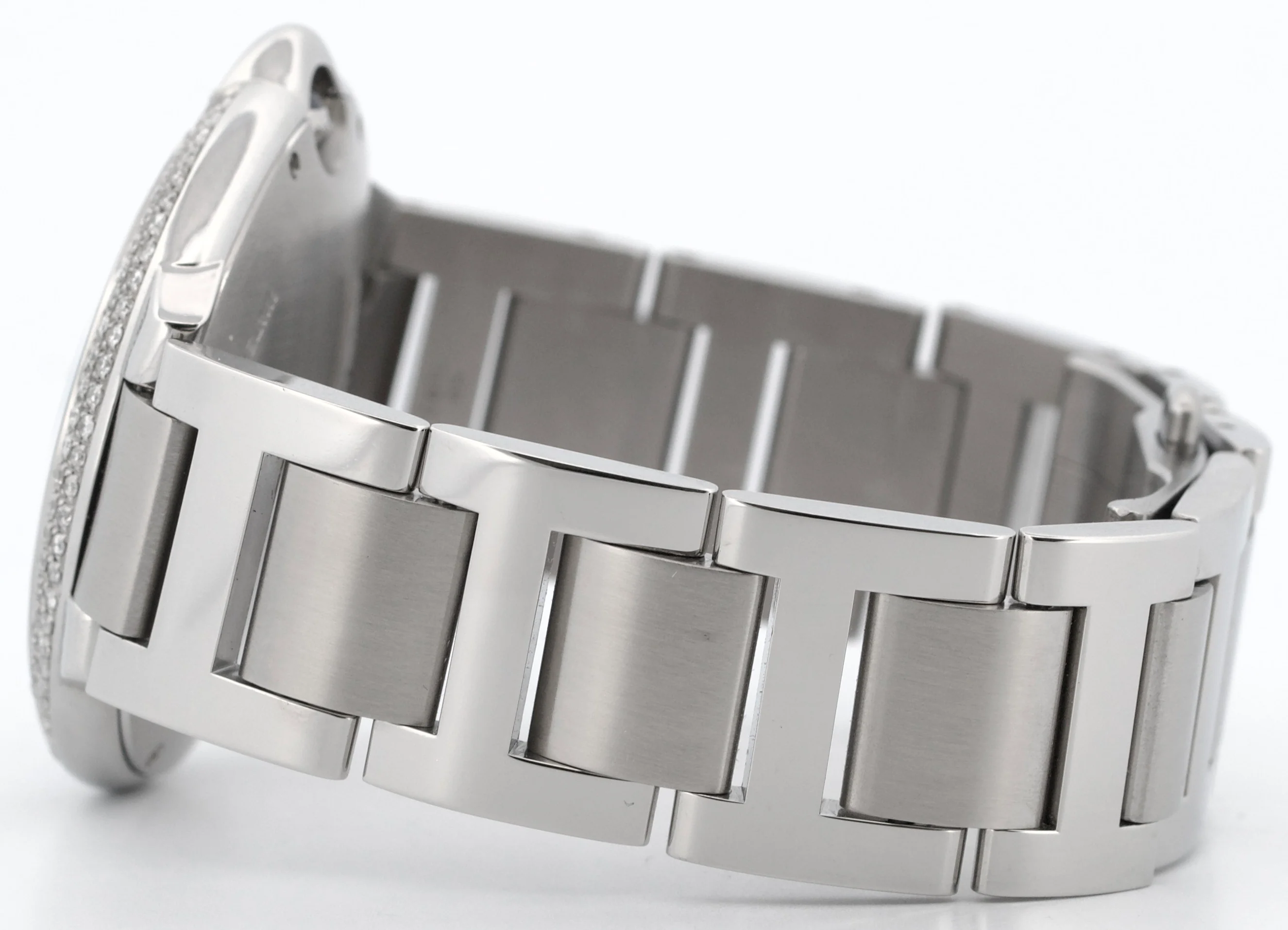 Cartier Ballon Bleu Stainless Steel PAVE DIAMOND Roman 42mm W69012Z4 3001 Watch - Image 7