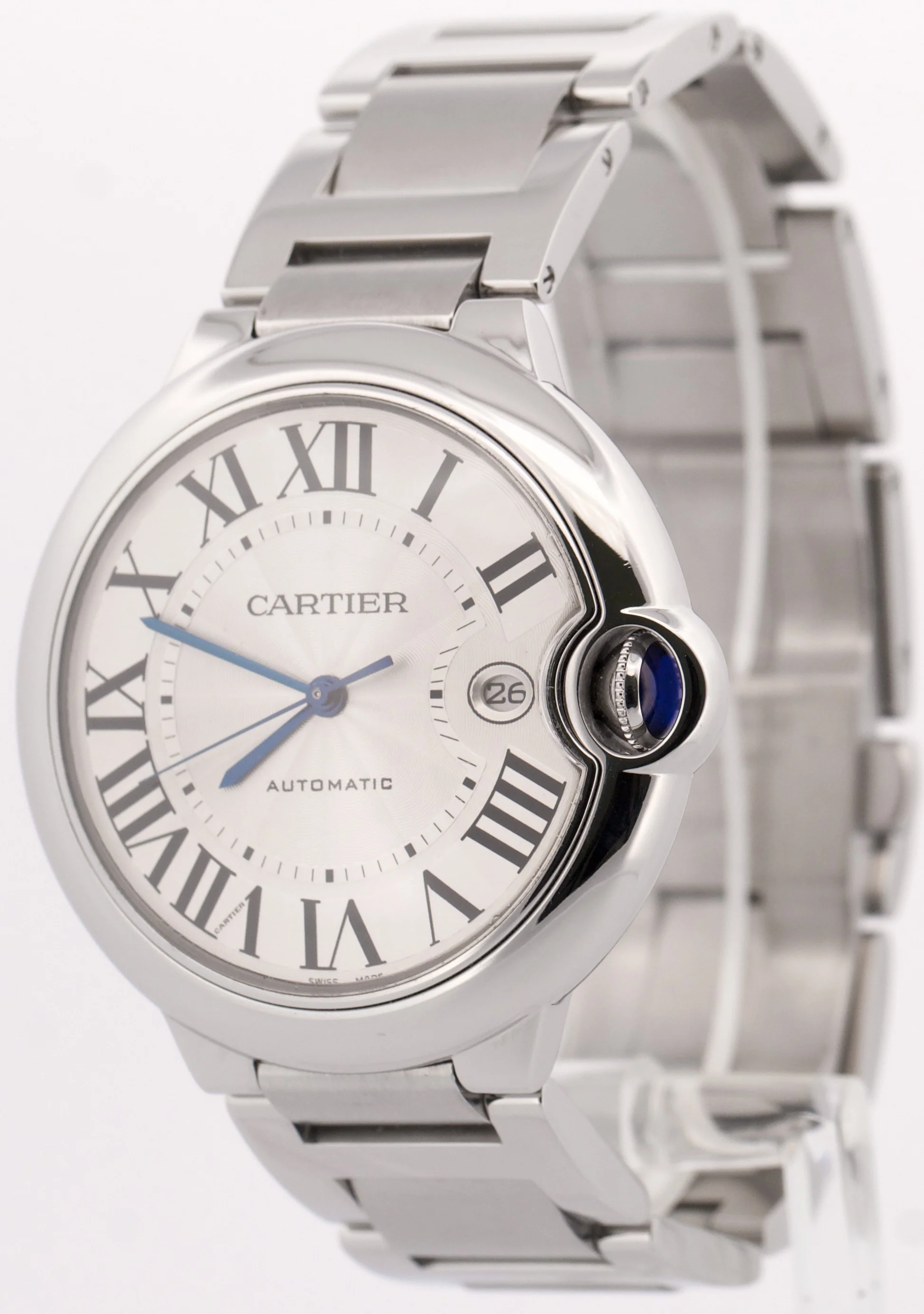 Cartier Ballon Bleu Stainless Steel SILVER Roman 42mm W69012Z4 3001 Watch - Image 3