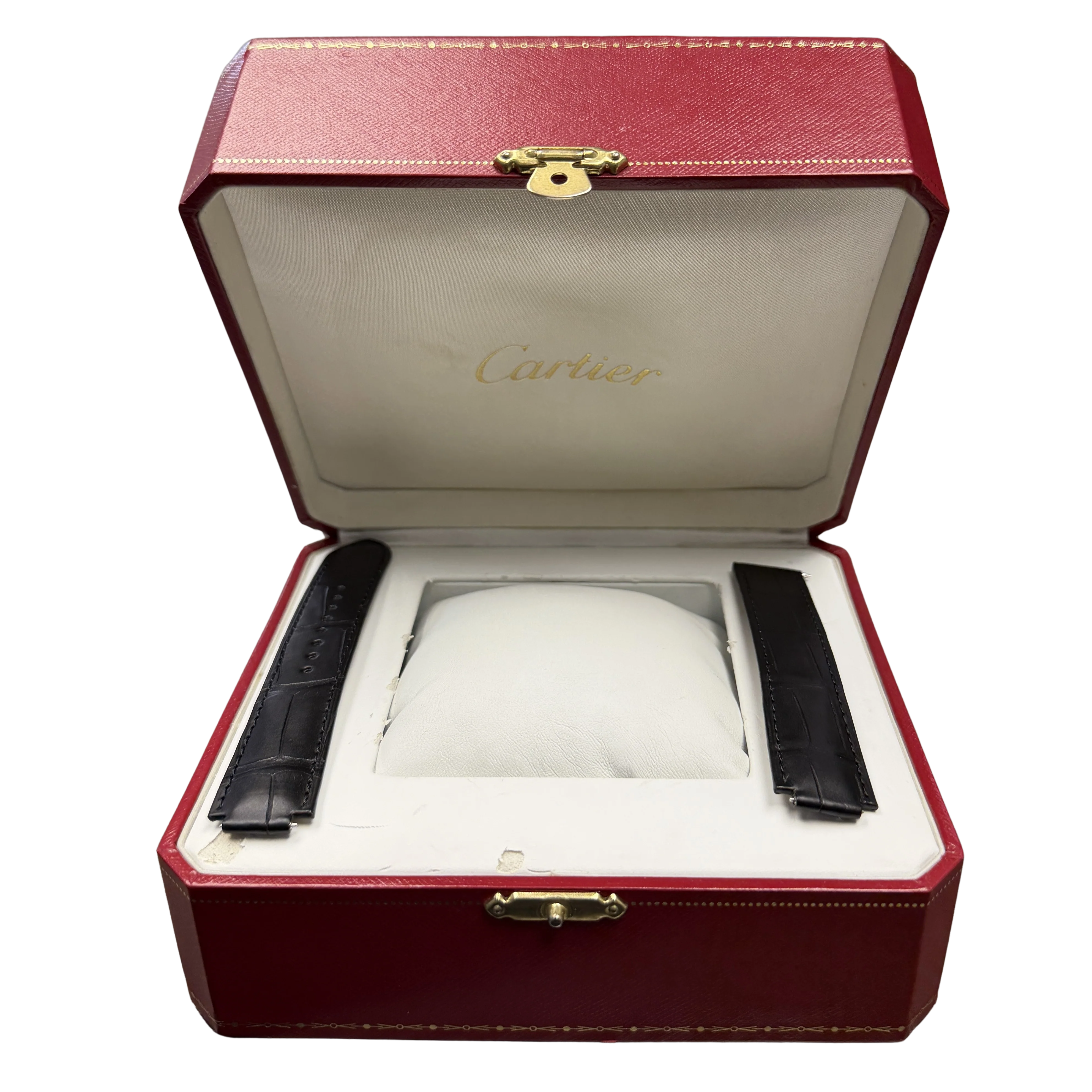 Cartier Ballon Bleu Steel Black Roman Numeral Guilloche 42mm 3765 Watch BOX - Image 2