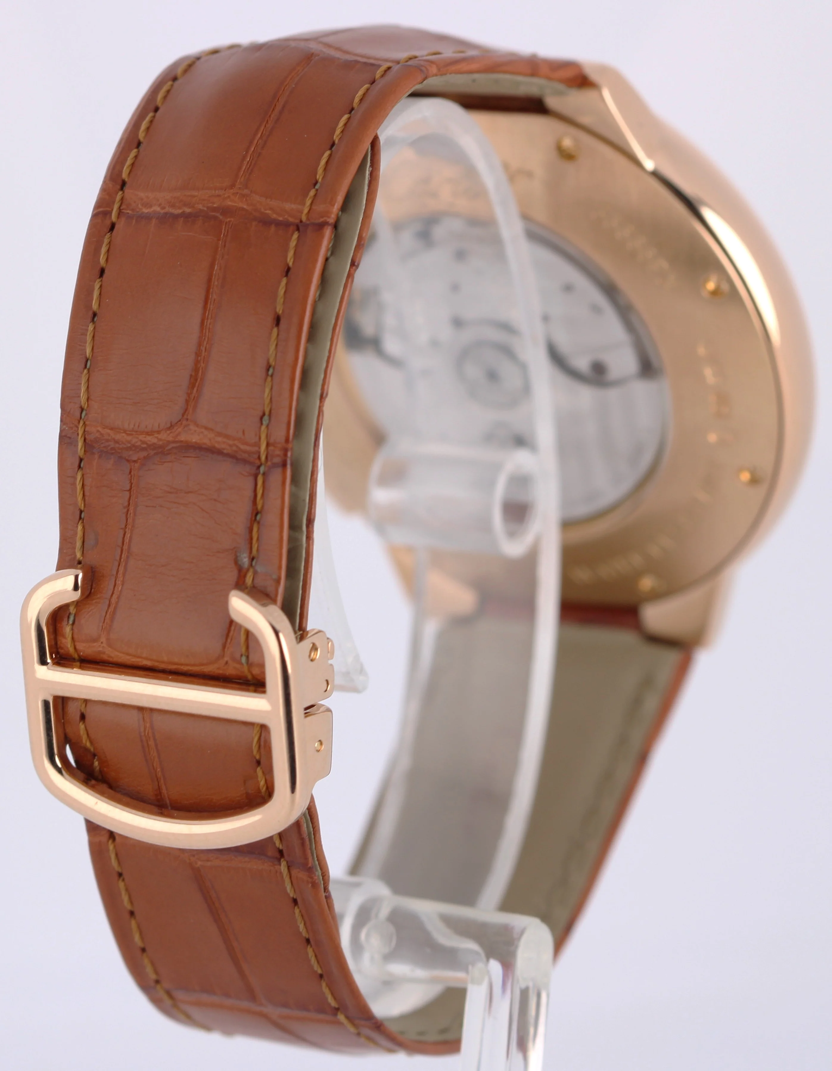 Cartier Ballon Bleu XL Chrono Date 18k Rose Gold Silver 44mm 3107 Leather Watch - Image 4