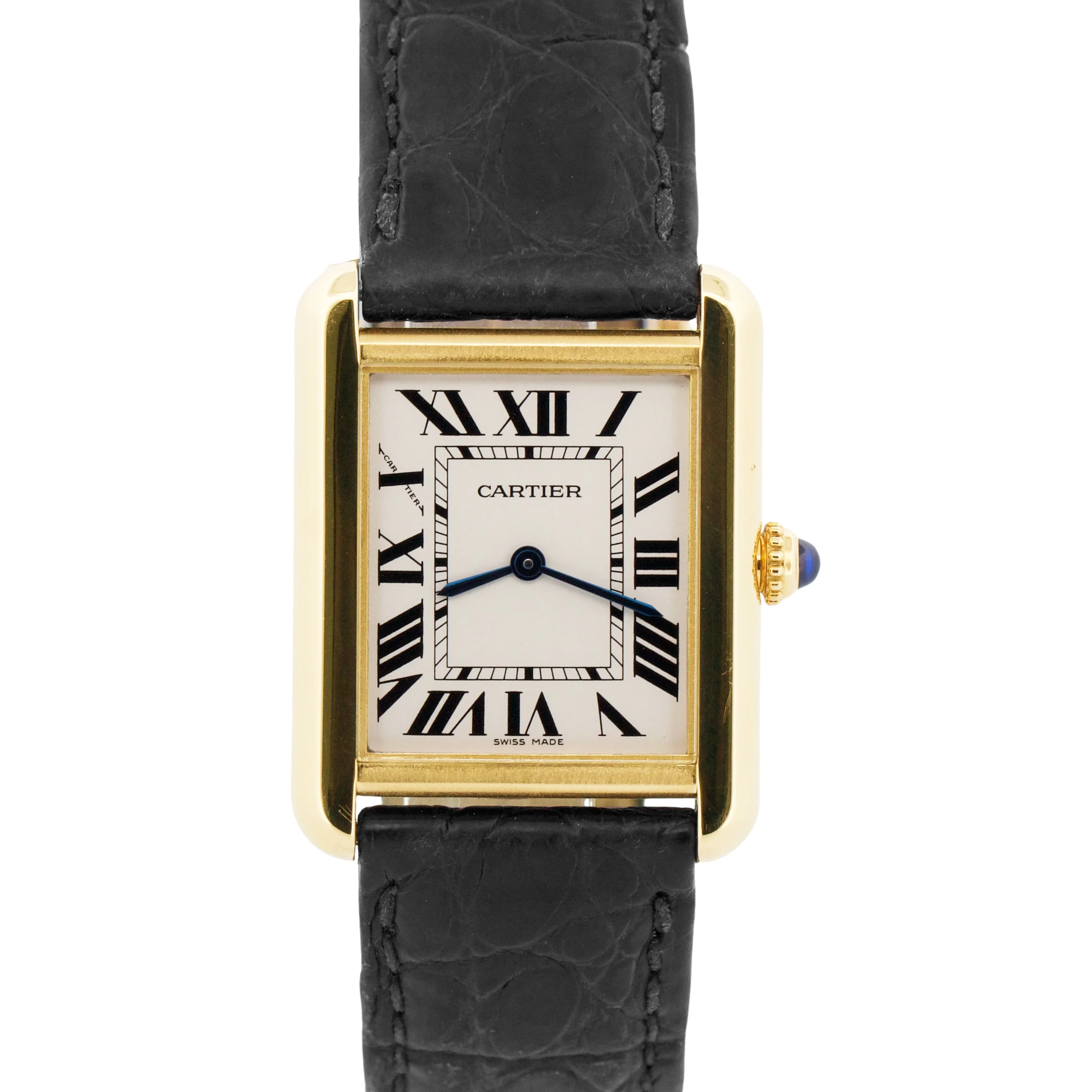 Cartier Lady Tank Solo 18K Gold SILVER WHITE Quartz 31mm x 24mm 3168 W5200002