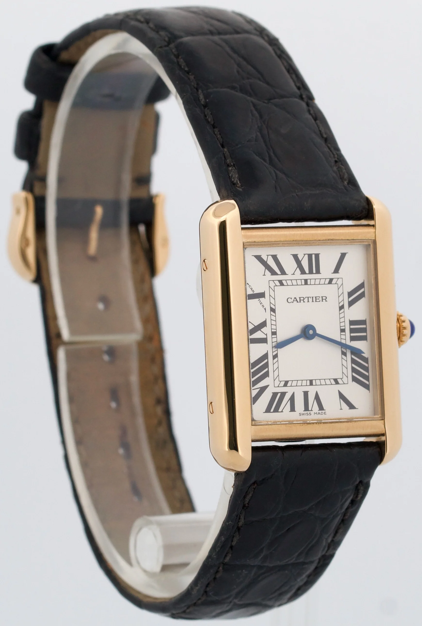 Cartier Lady Tank Solo 18K Gold SILVER WHITE Quartz 31mm x 24mm 3168 W5200002 - Image 4