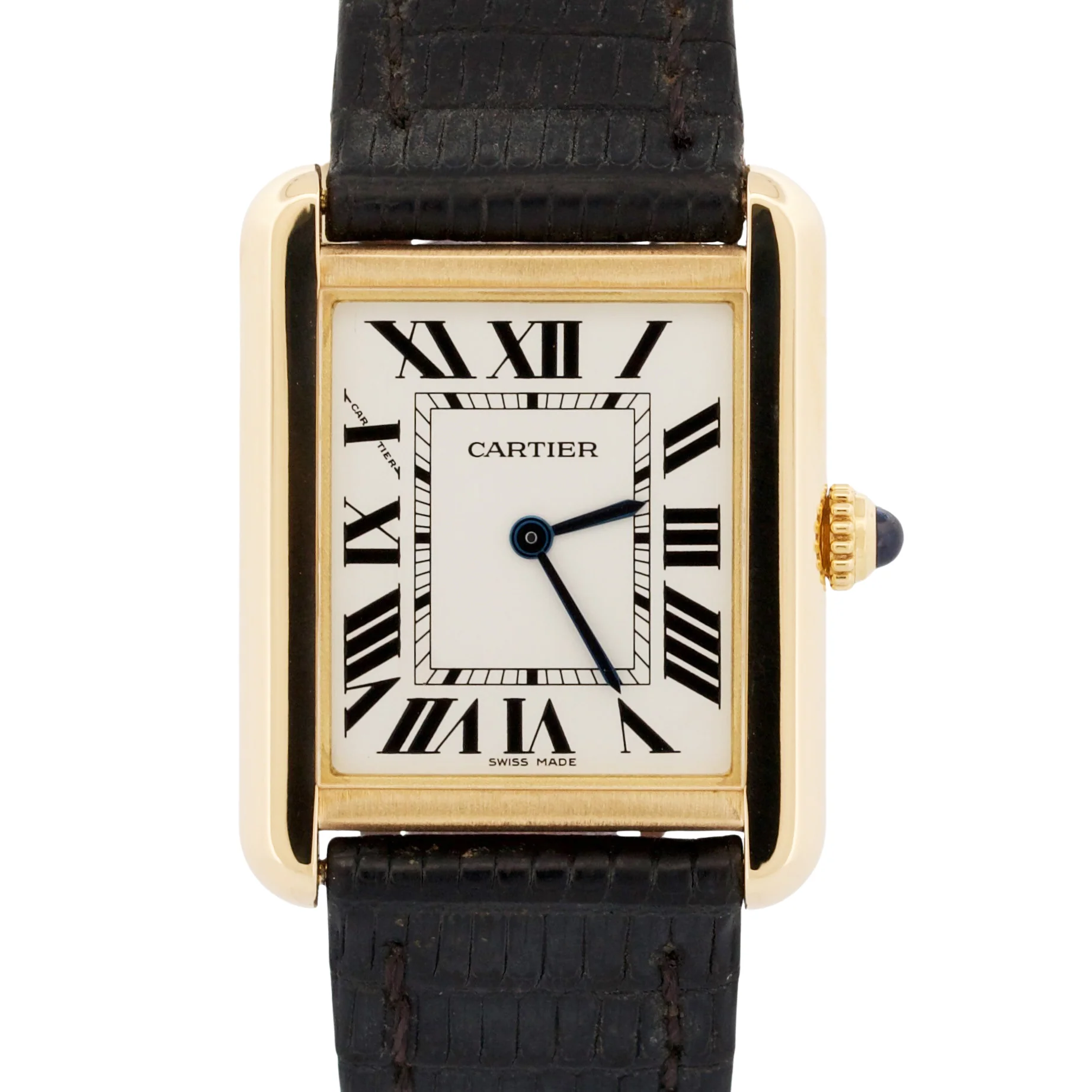 Cartier Lady Tank Solo 18K Yellow Gold WHITE Quartz 31mm x 24mm 3168 W5200002