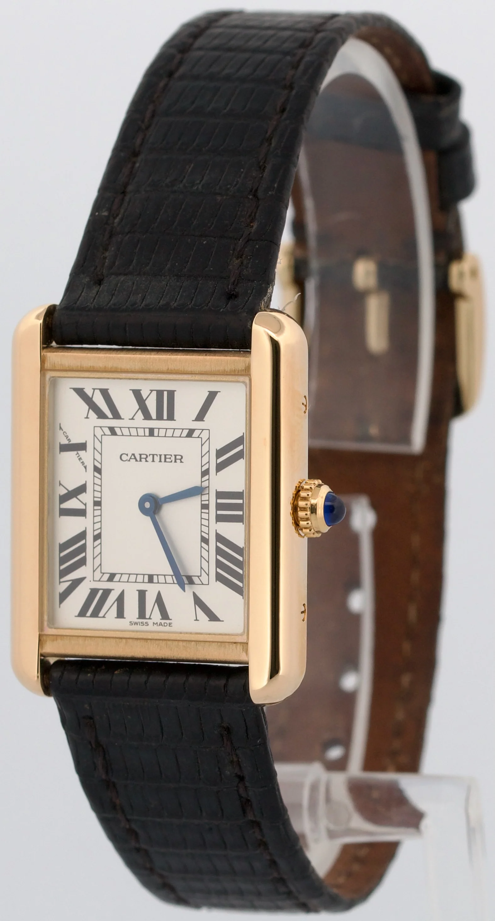 Cartier Lady Tank Solo 18K Yellow Gold WHITE Quartz 31mm x 24mm 3168 W5200002 - Image 3