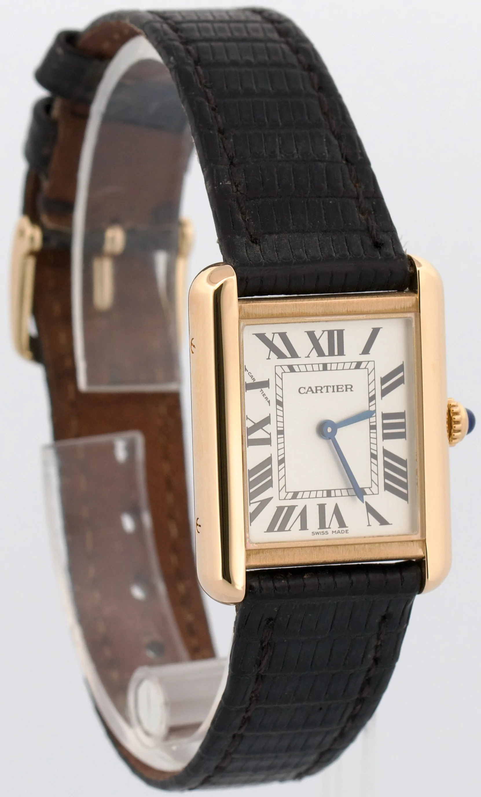 Cartier Lady Tank Solo 18K Yellow Gold WHITE Quartz 31mm x 24mm 3168 W5200002 - Image 4
