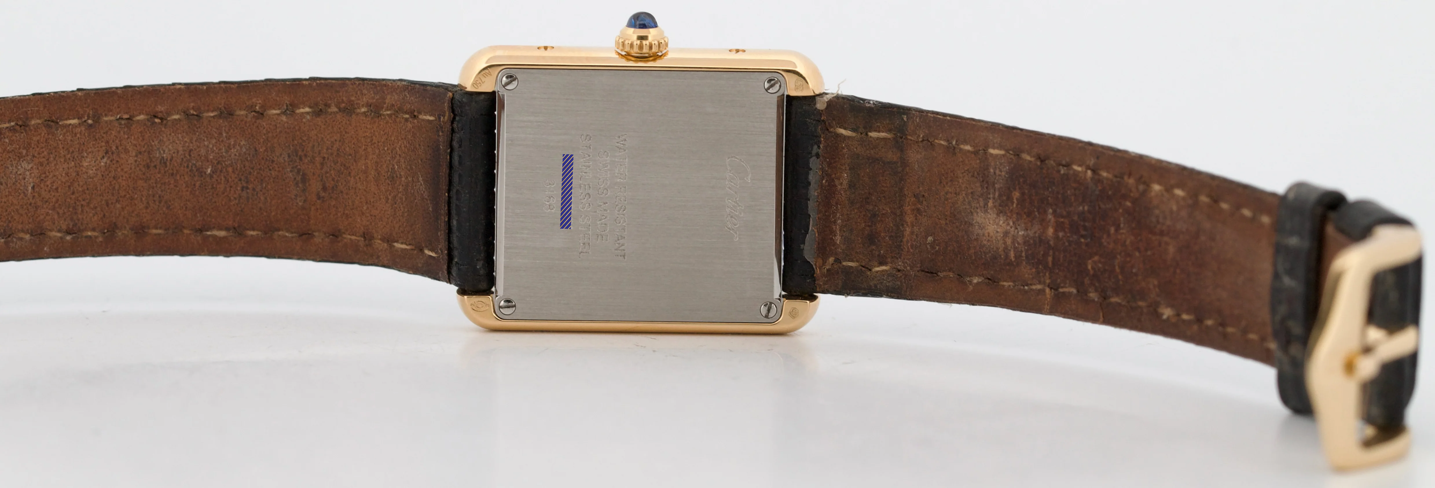 Cartier Lady Tank Solo 18K Yellow Gold WHITE Quartz 31mm x 24mm 3168 W5200002 - Image 7