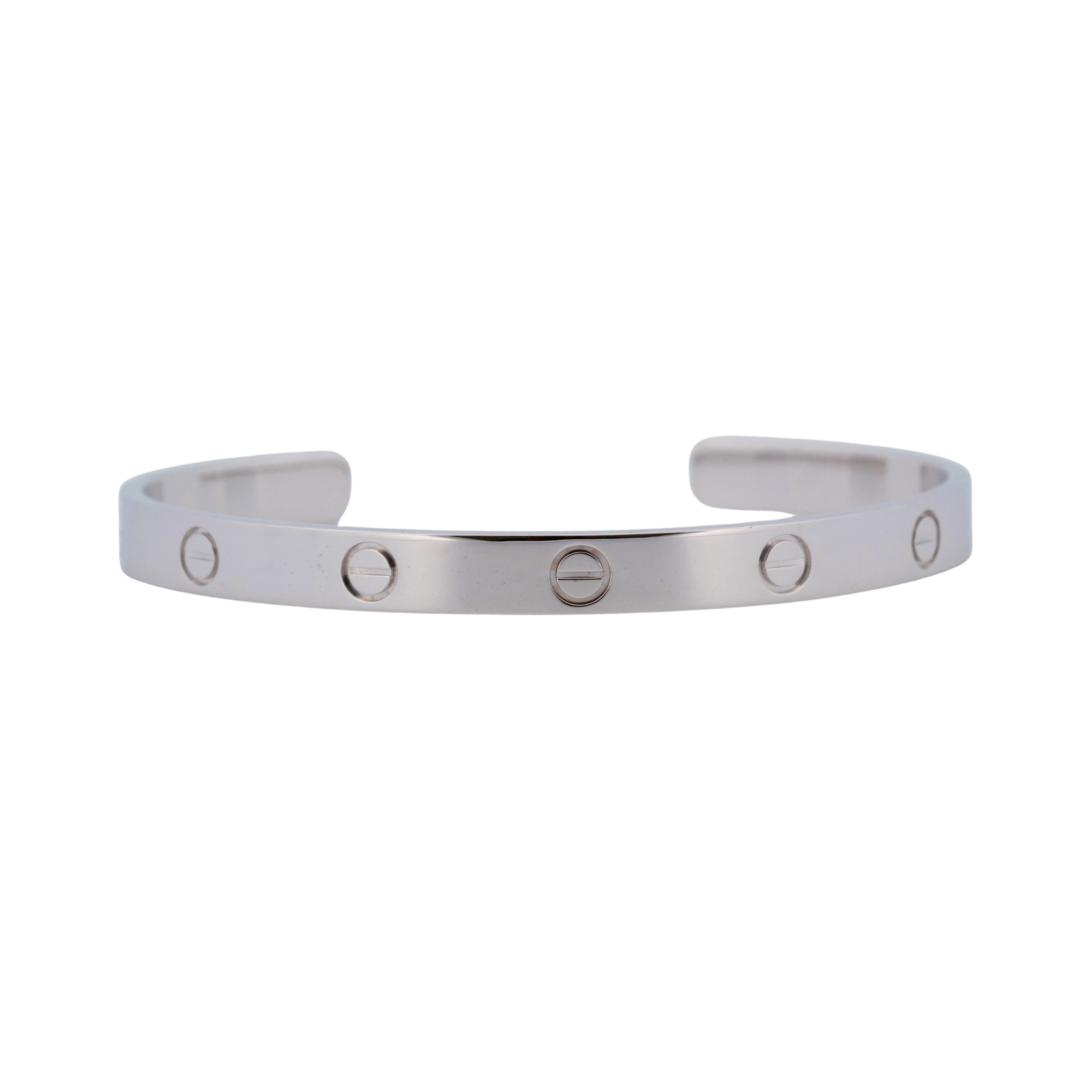 Cartier LOVE Bracelet Cuff Size 19 Solid 18K WHITE Gold AU 750