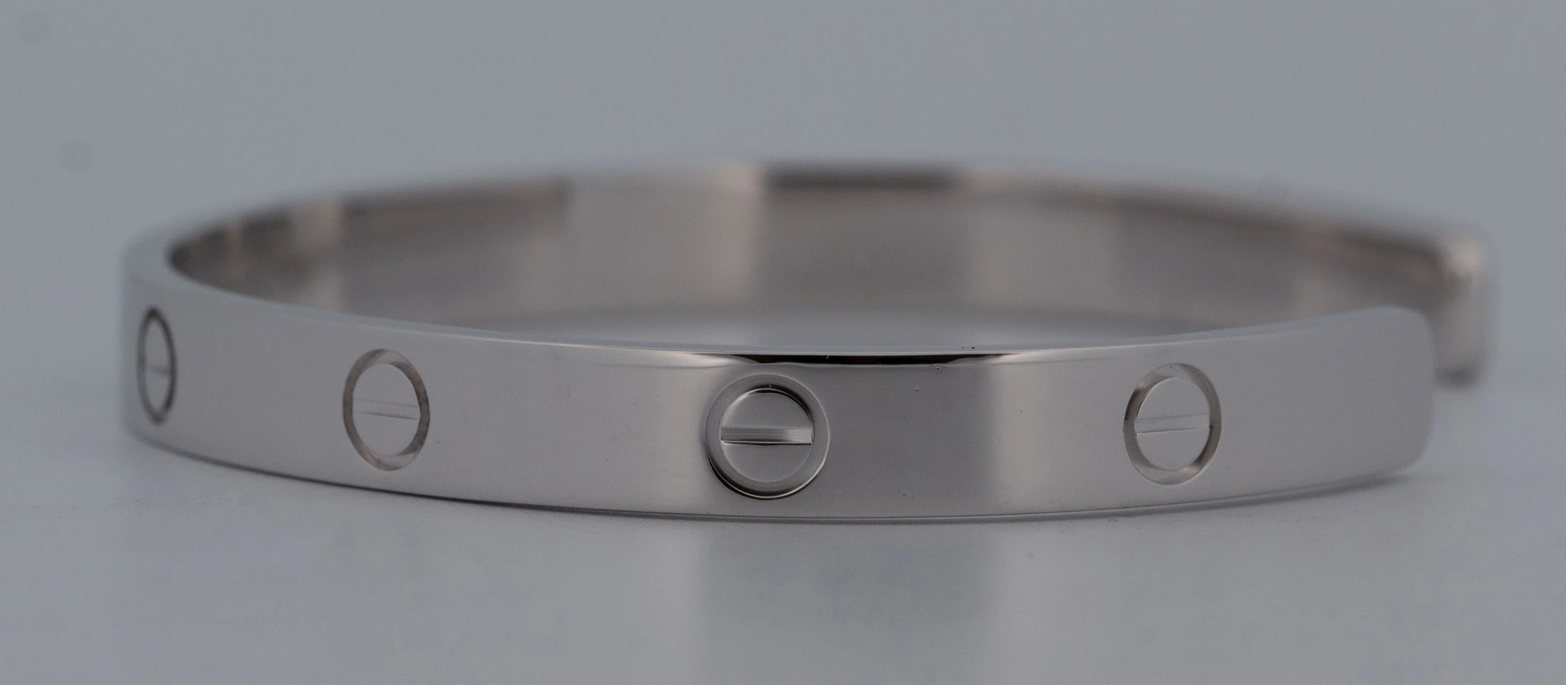 Cartier LOVE Bracelet Cuff Size 19 Solid 18K WHITE Gold AU 750 - Image 3