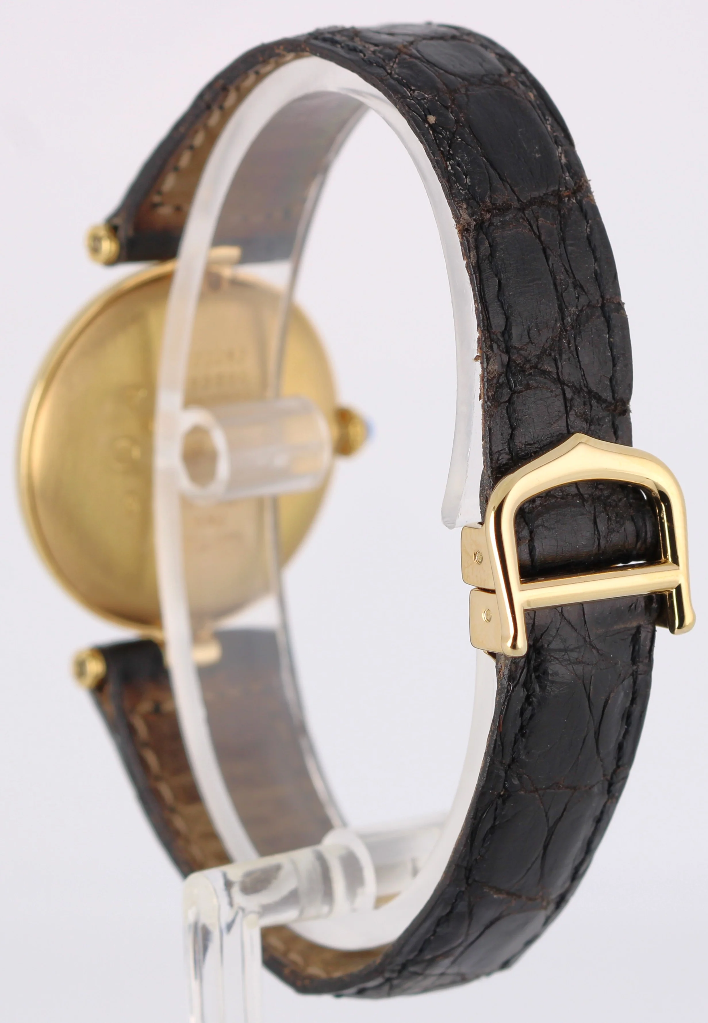Cartier Must de Cartier Vermeil Gold 925 Silver White Gray 30mm 590003 Watch - Image 6