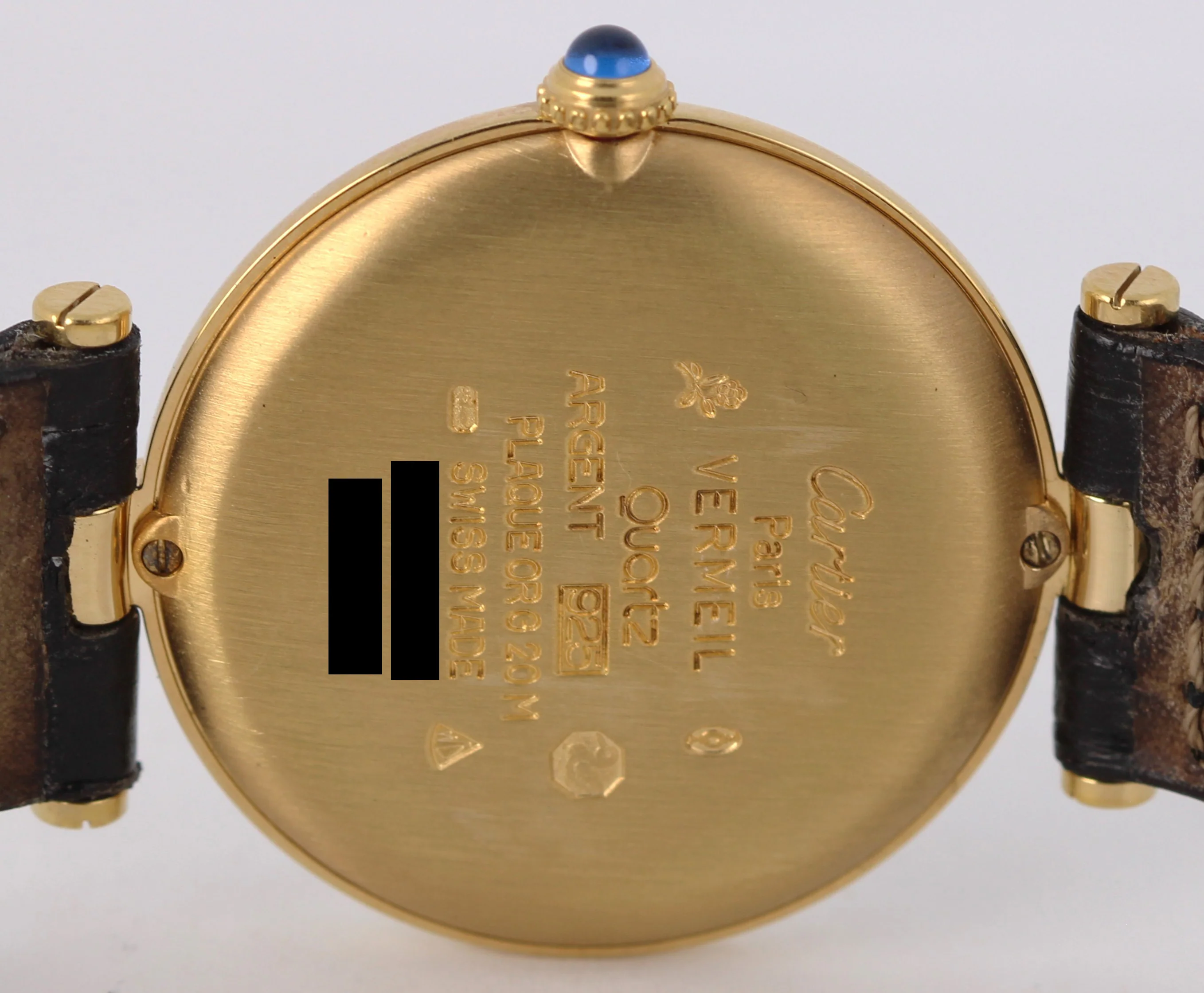 Cartier Must de Cartier Vermeil Gold 925 Silver White Gray 30mm 590003 Watch - Image 9