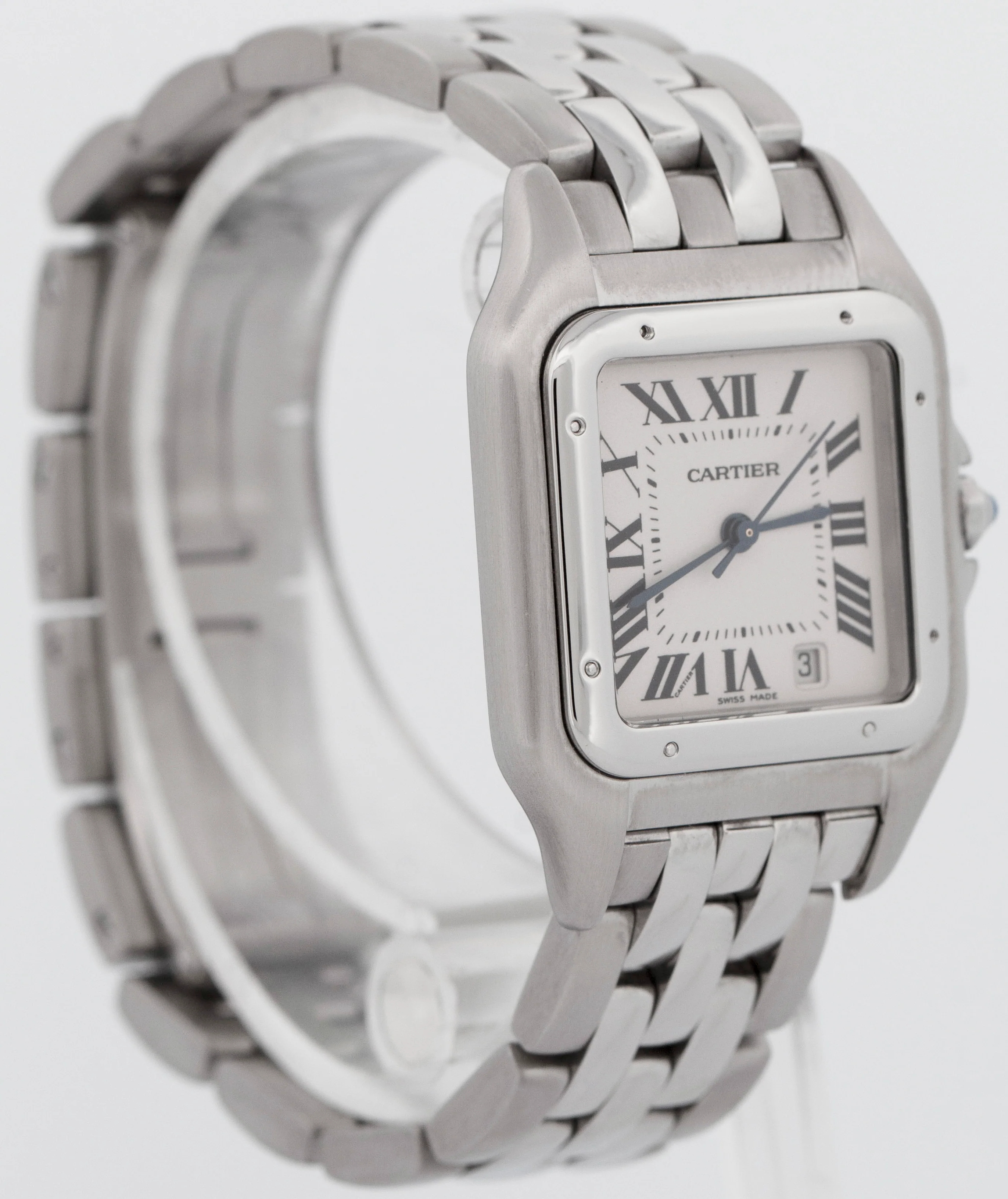 PAPERS Cartier Panthere Midsize White Roman 27mm Quartz Watch 1310 W25054P5 BOX - Image 6