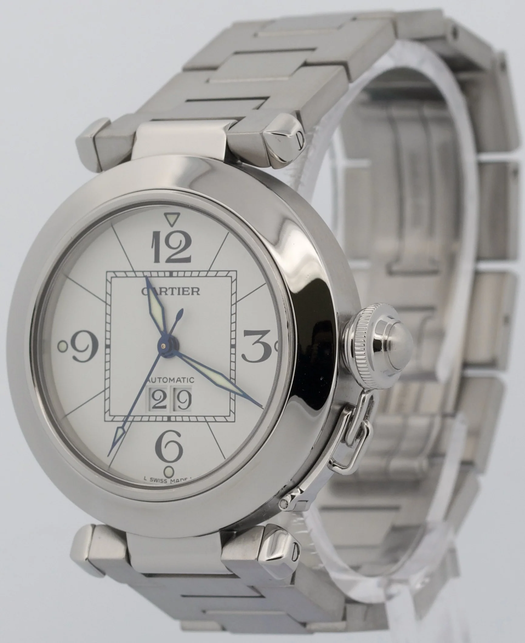 Cartier Pasha 35mm WHITE ARABIC Stainless Steel Automatic Watch 2475 / W31055M7 - Image 3