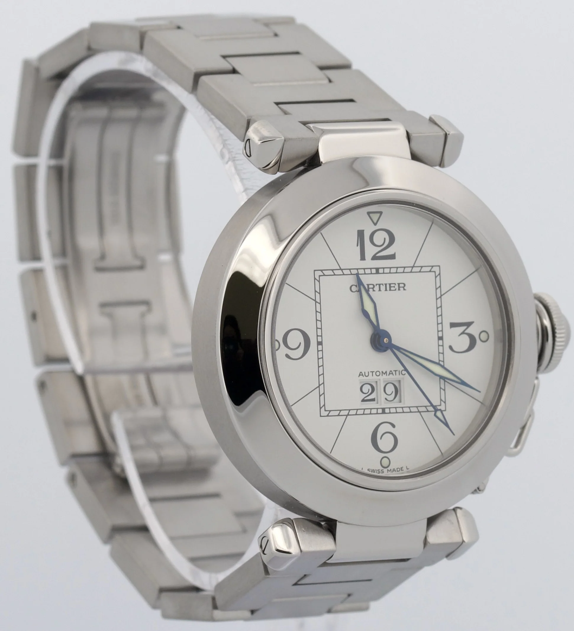 Cartier Pasha 35mm WHITE ARABIC Stainless Steel Automatic Watch 2475 / W31055M7 - Image 4