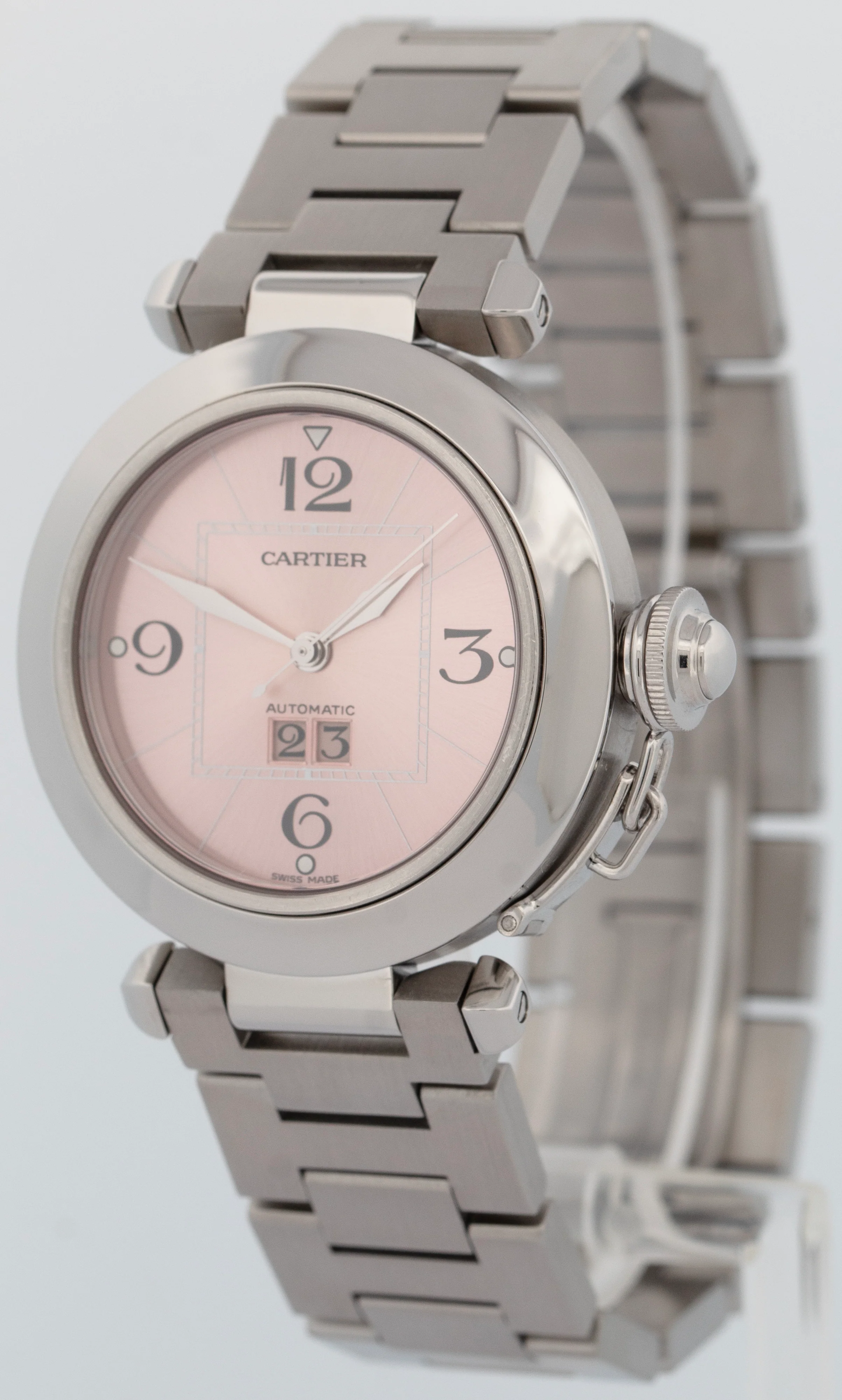 Cartier Pasha Pink Arabic 35mm Stainless Steel Automatic Watch 2475 / W31075M7 - Image 2