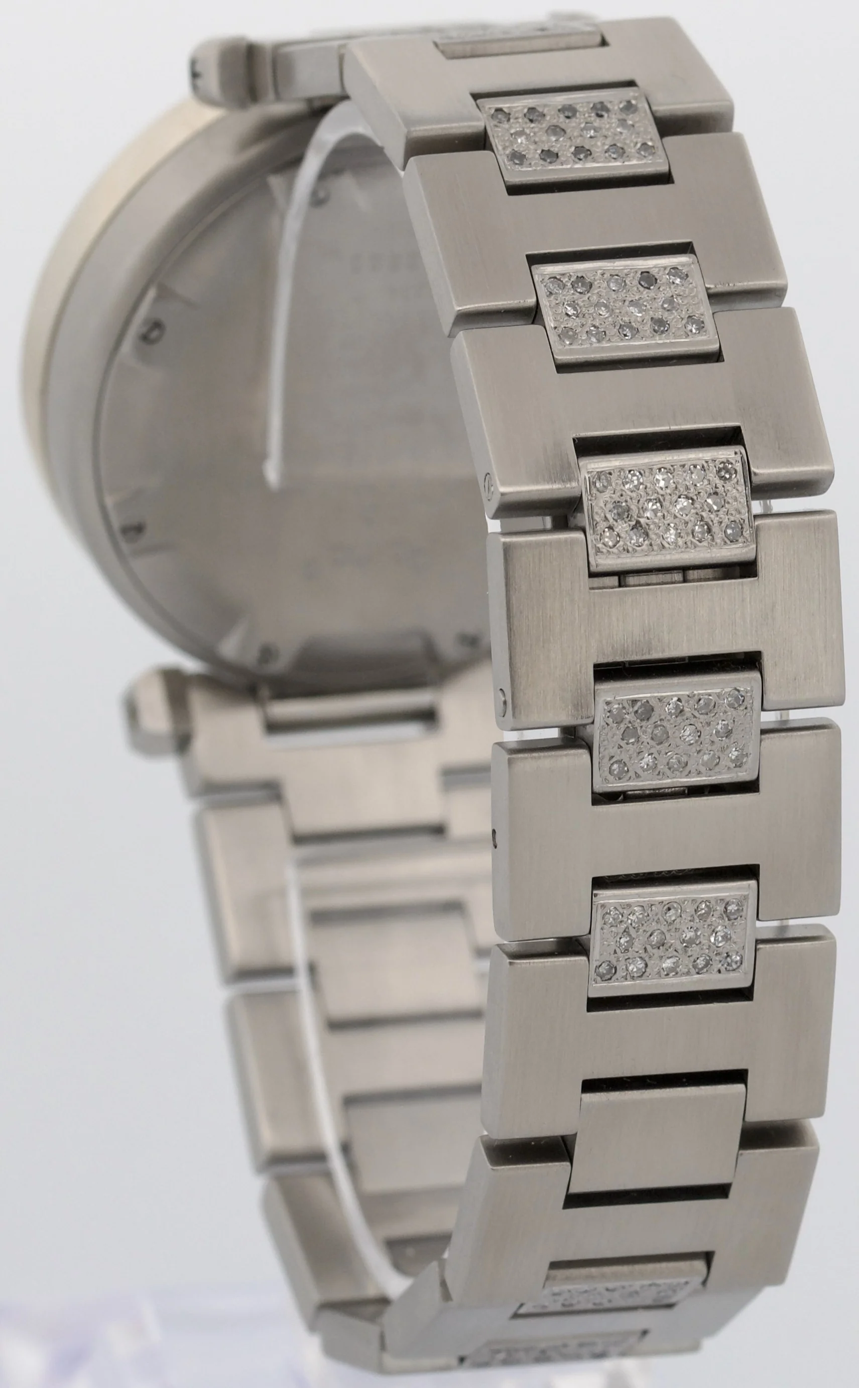 Cartier Pasha WHITE DIAMOND Stainless Steel Arabic Date 35mm 2324 W31015M7 Watch - Image 5
