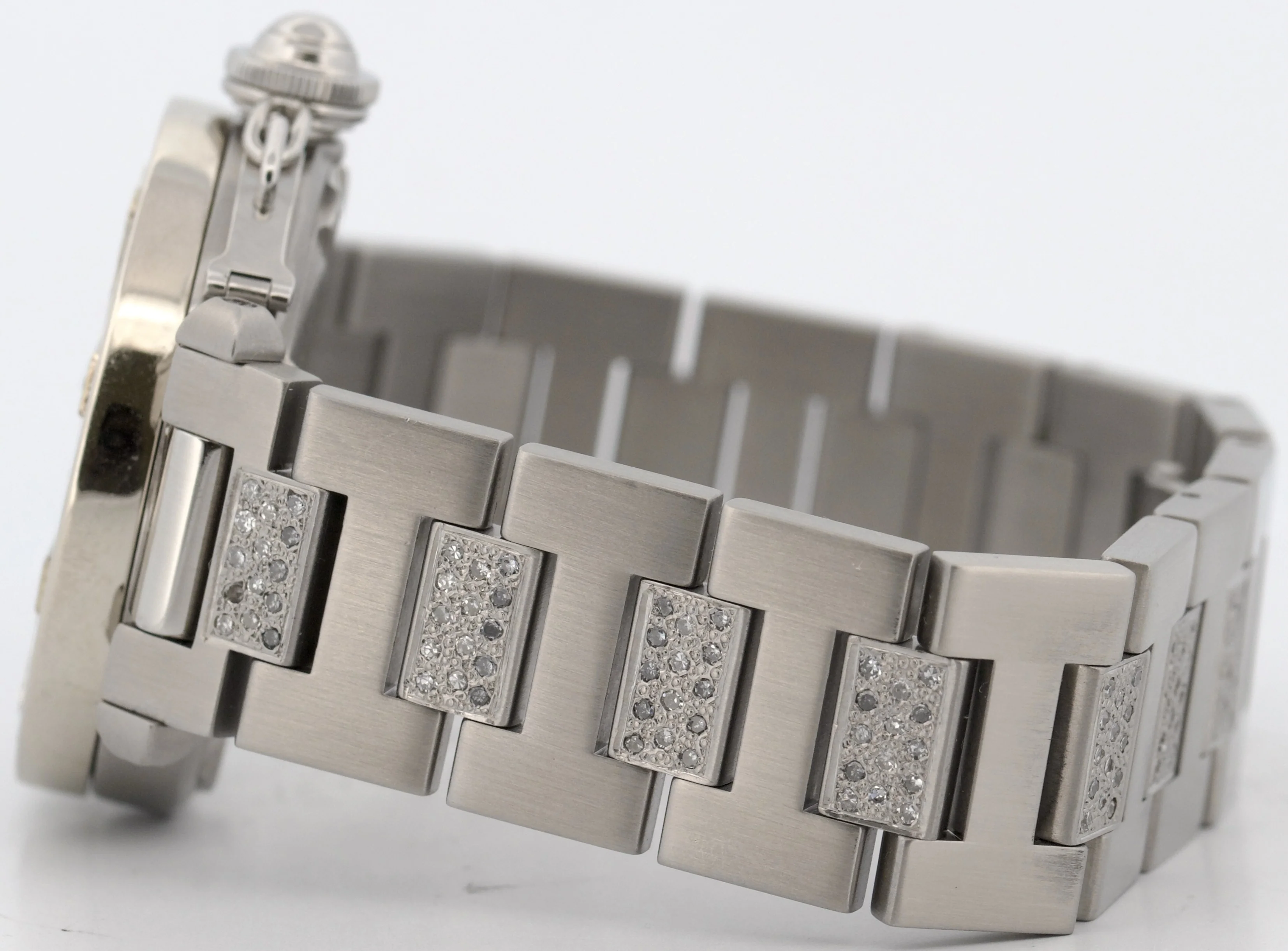 Cartier Pasha WHITE DIAMOND Stainless Steel Arabic Date 35mm 2324 W31015M7 Watch - Image 7