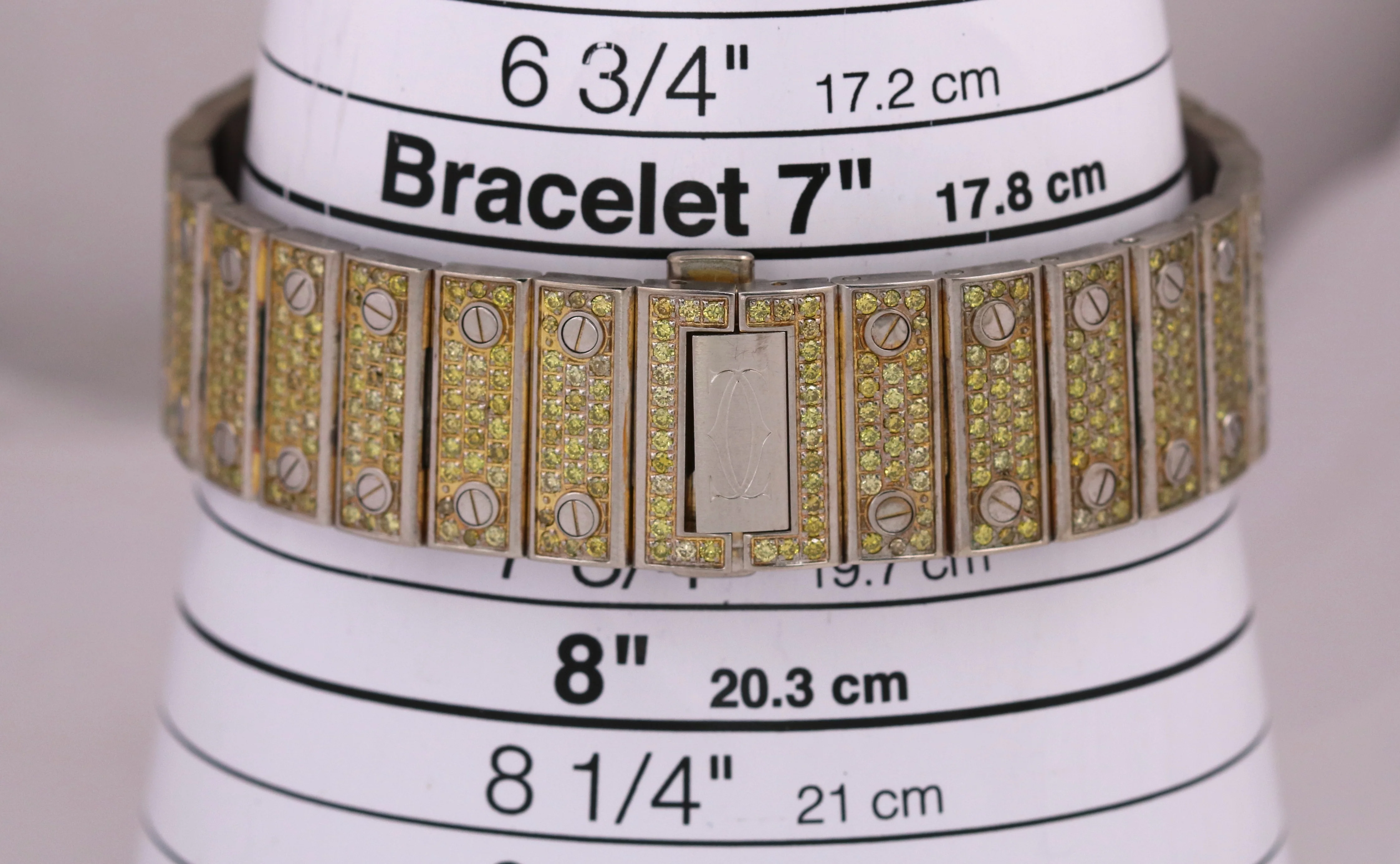 Cartier Santos 39.8mm YELLOW PAVE DIAMOND Roman Automatic Steel 4072 Watch - Image 10