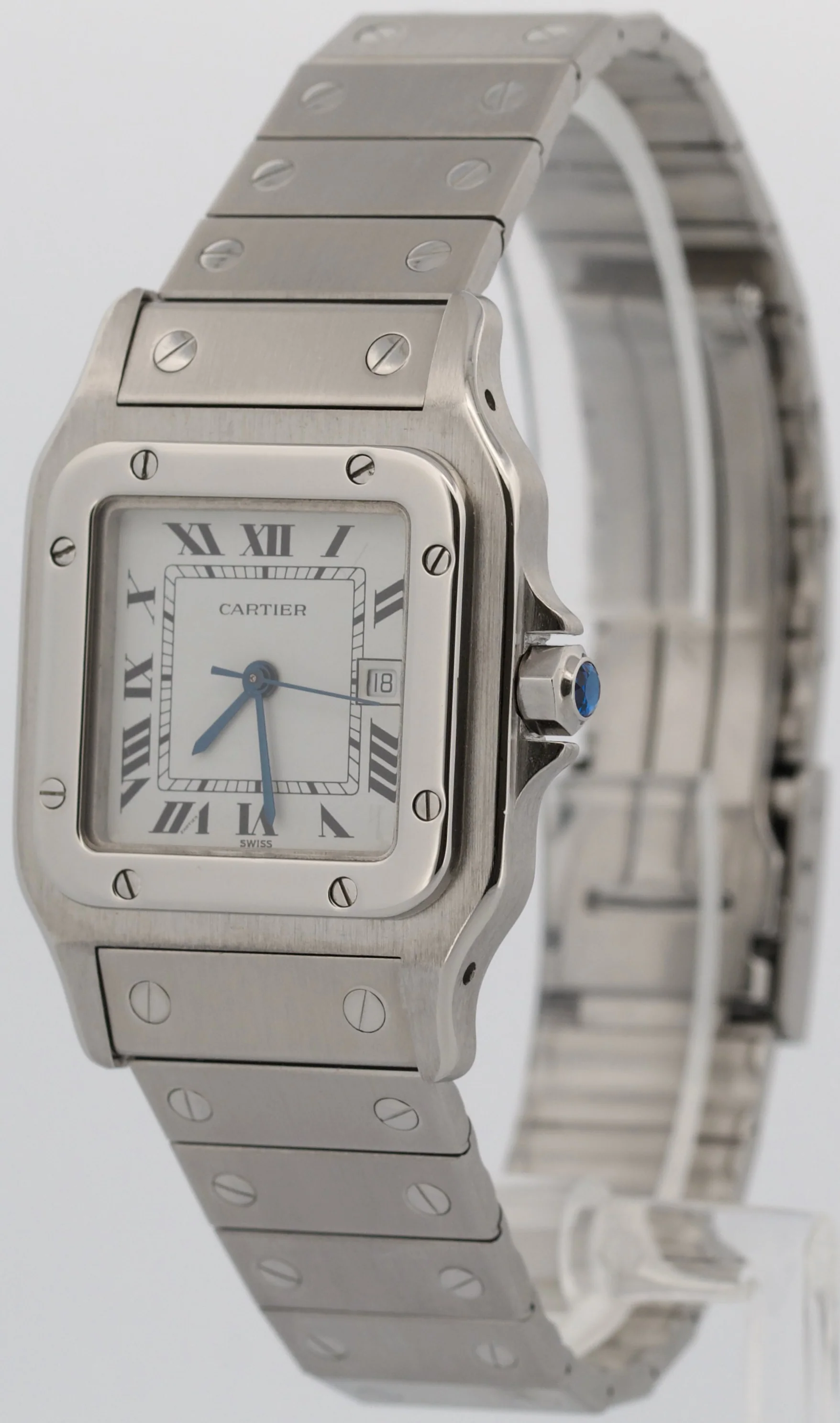 Cartier Santos Carrée 29mm AUTOMATIC Roman WHITE Stainless Steel 2960 Watch - Image 3