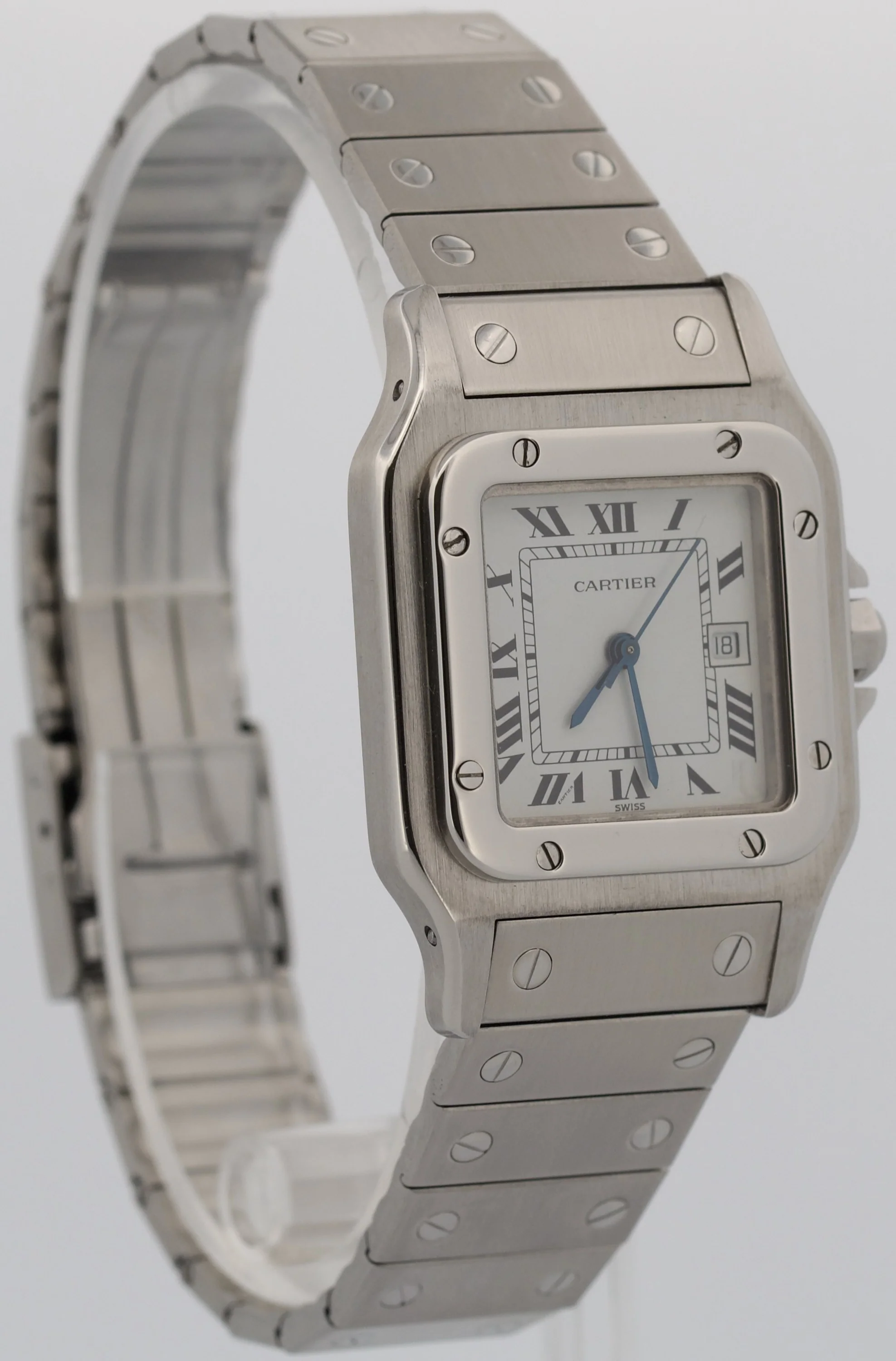 Cartier Santos Carrée 29mm AUTOMATIC Roman WHITE Stainless Steel 2960 Watch - Image 4